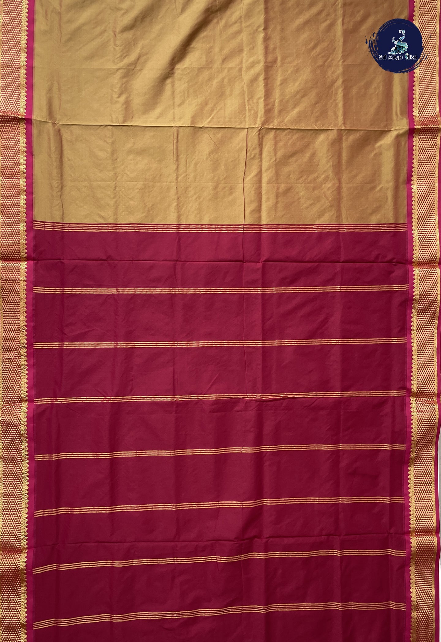 Golden Mustard 10 Yards Semi Silk With Plain Pattern