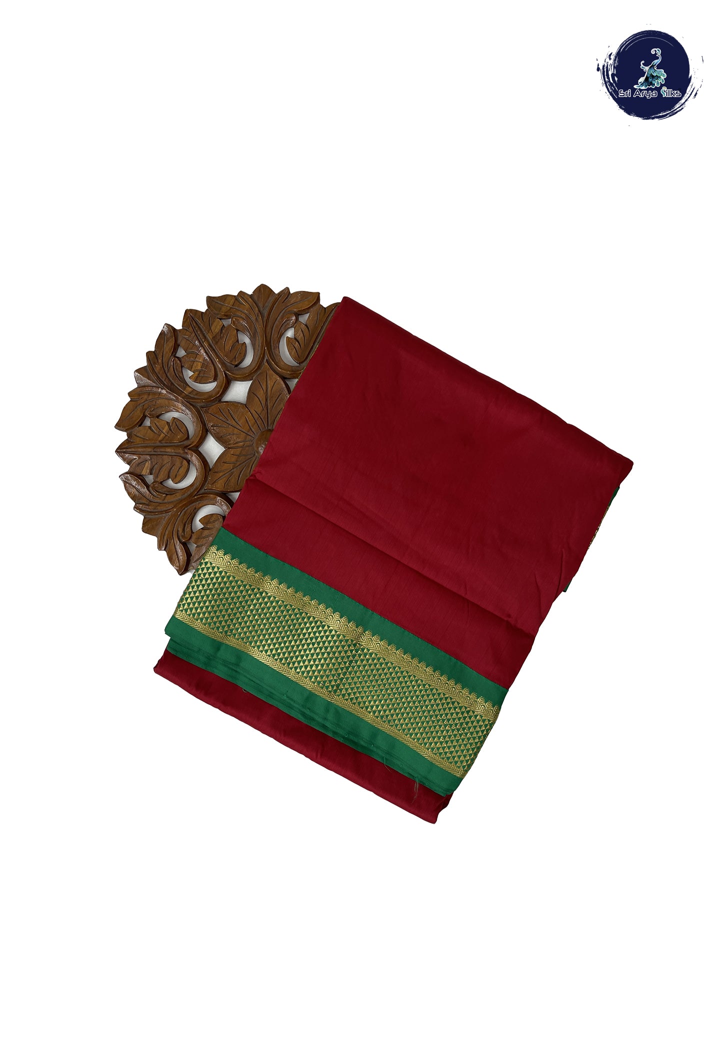 Maroon 10 Yards Semi Silk With Plain Pattern
