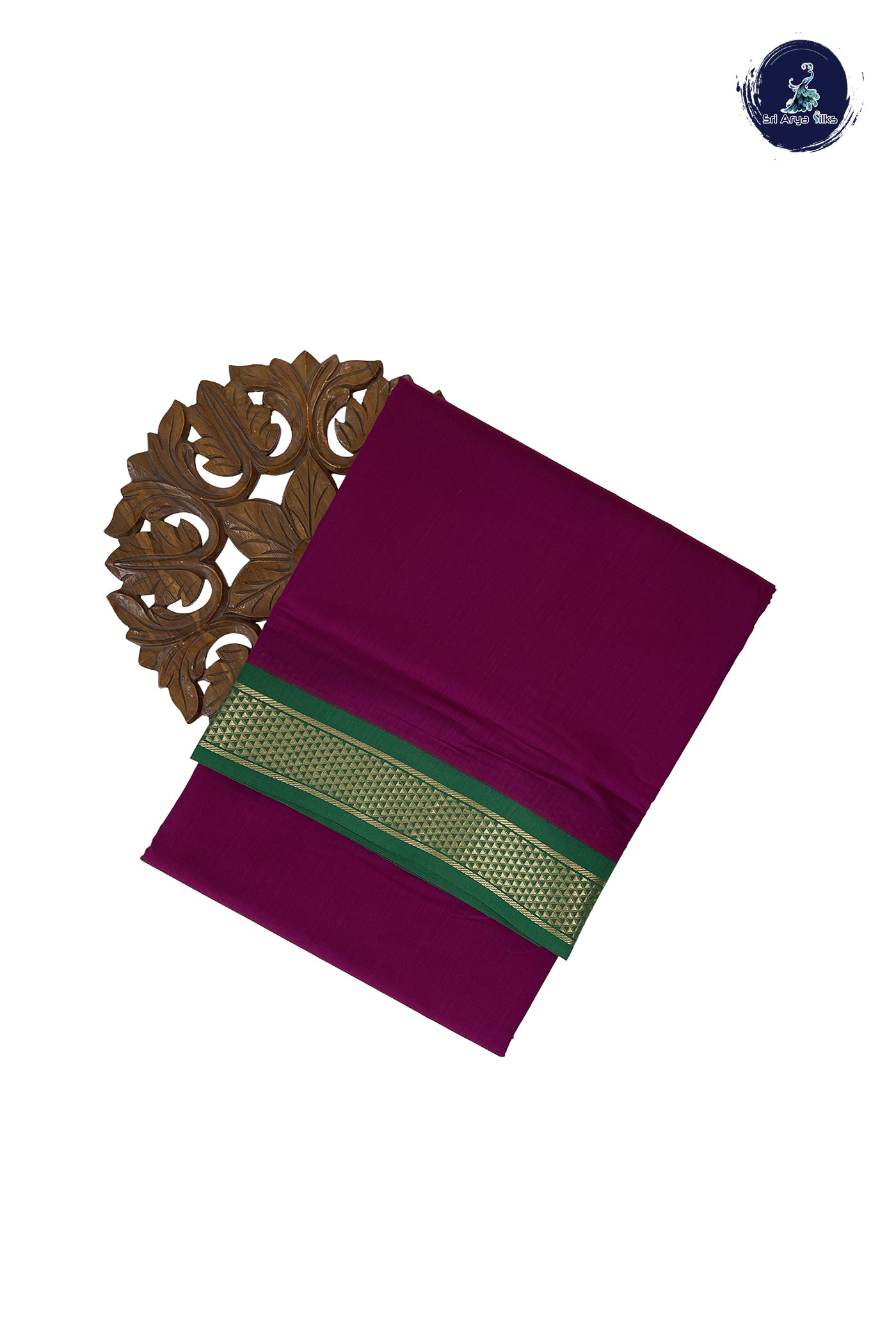 Vadamalli Madisar Semi Silk Cotton Saree With Plain Pattern