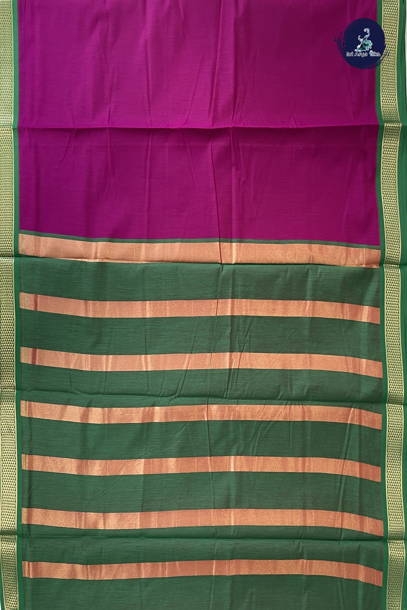 Vadamalli Madisar Semi Silk Cotton Saree With Plain Pattern