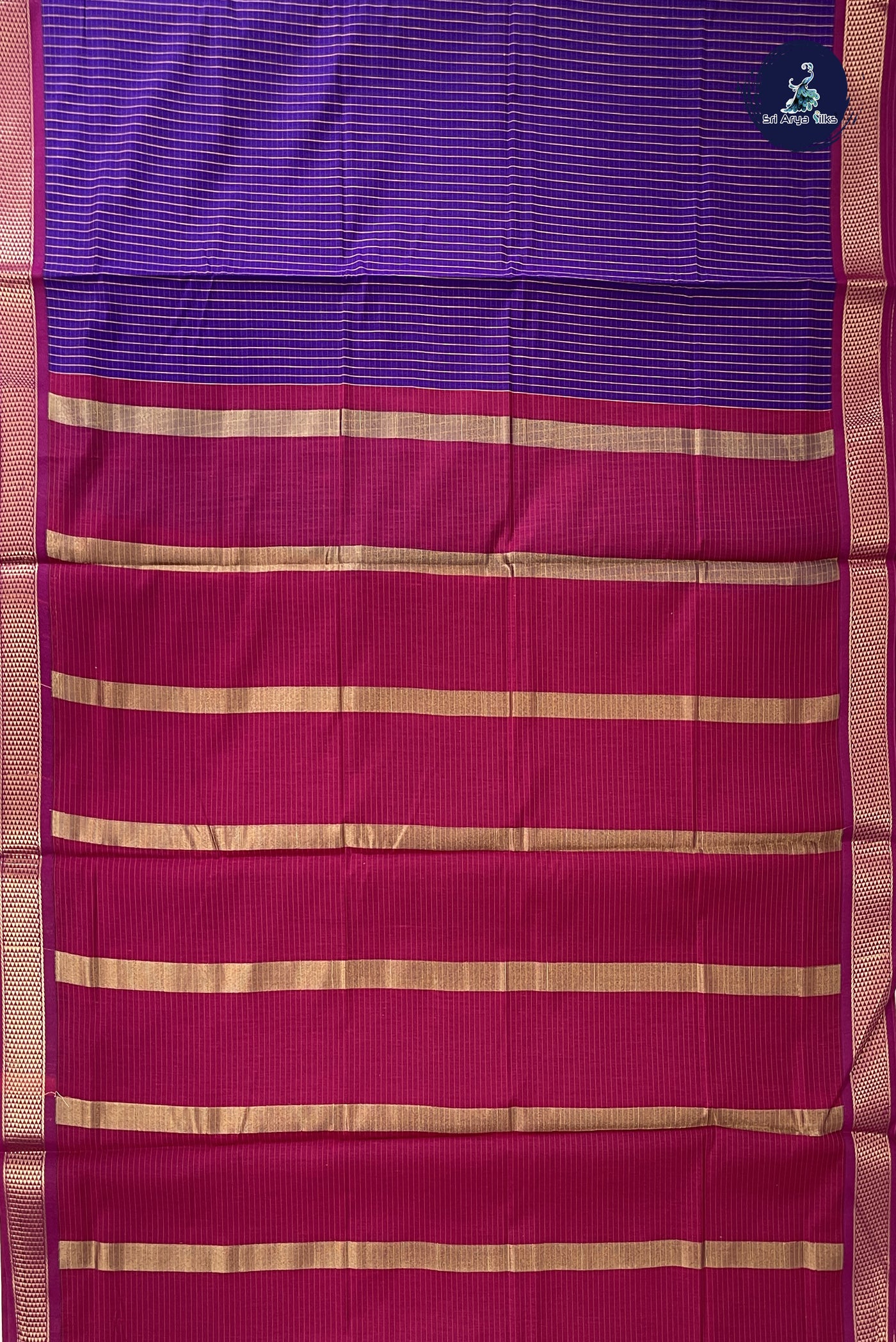 Violet Madisar Semi Silk Cotton Saree With Checked Pattern