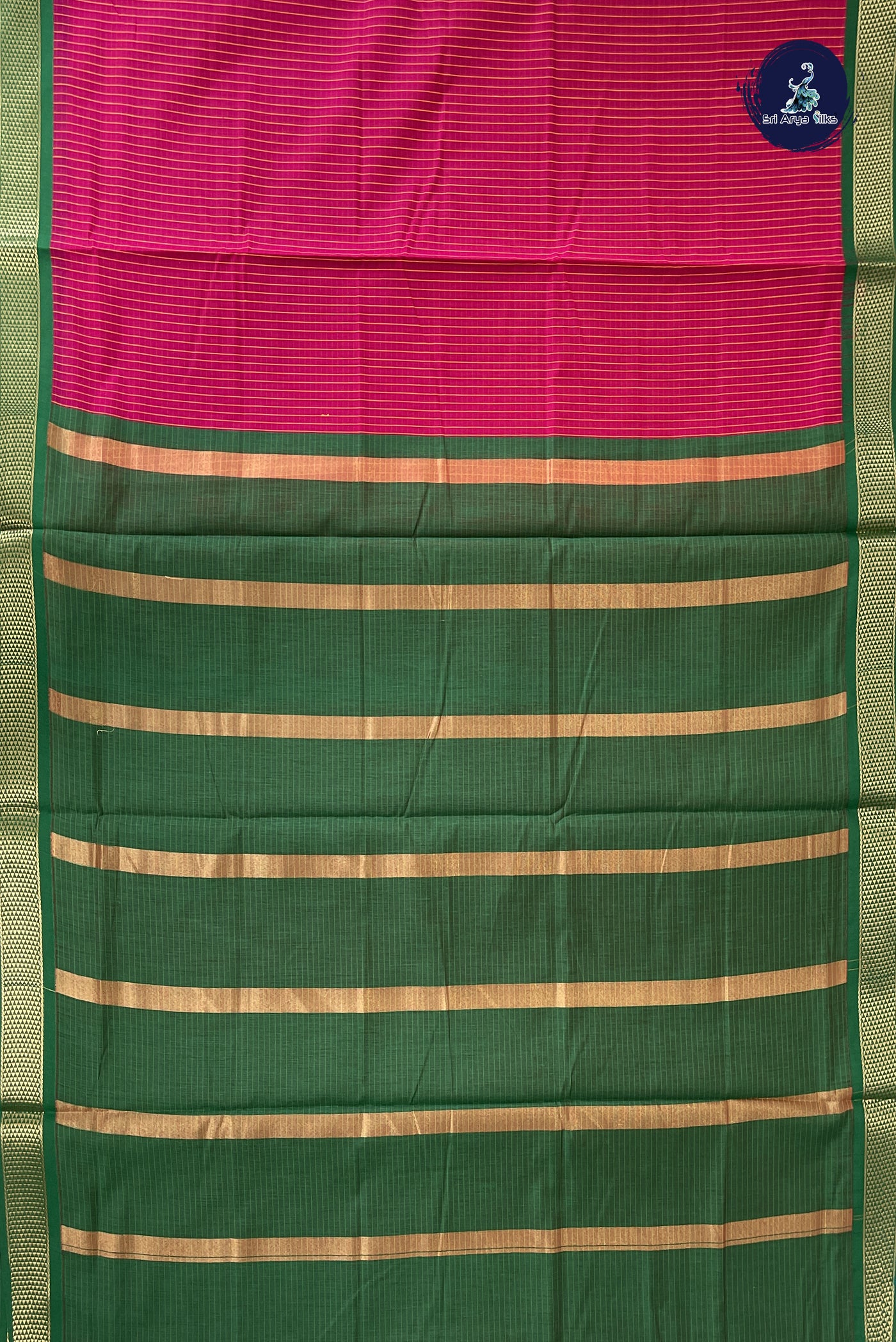 Dark Pink Madisar Semi Silk Cotton Saree With Checked Pattern