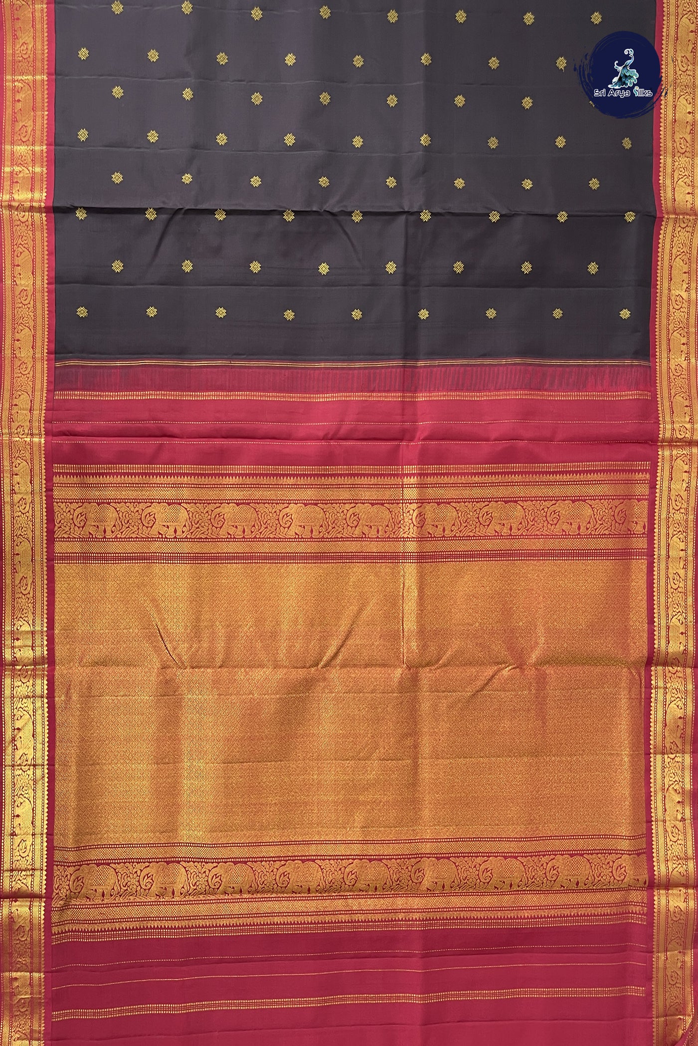 Coffee Brown Madisar 10 Yards Silk Saree With Zari Buttas Pattern