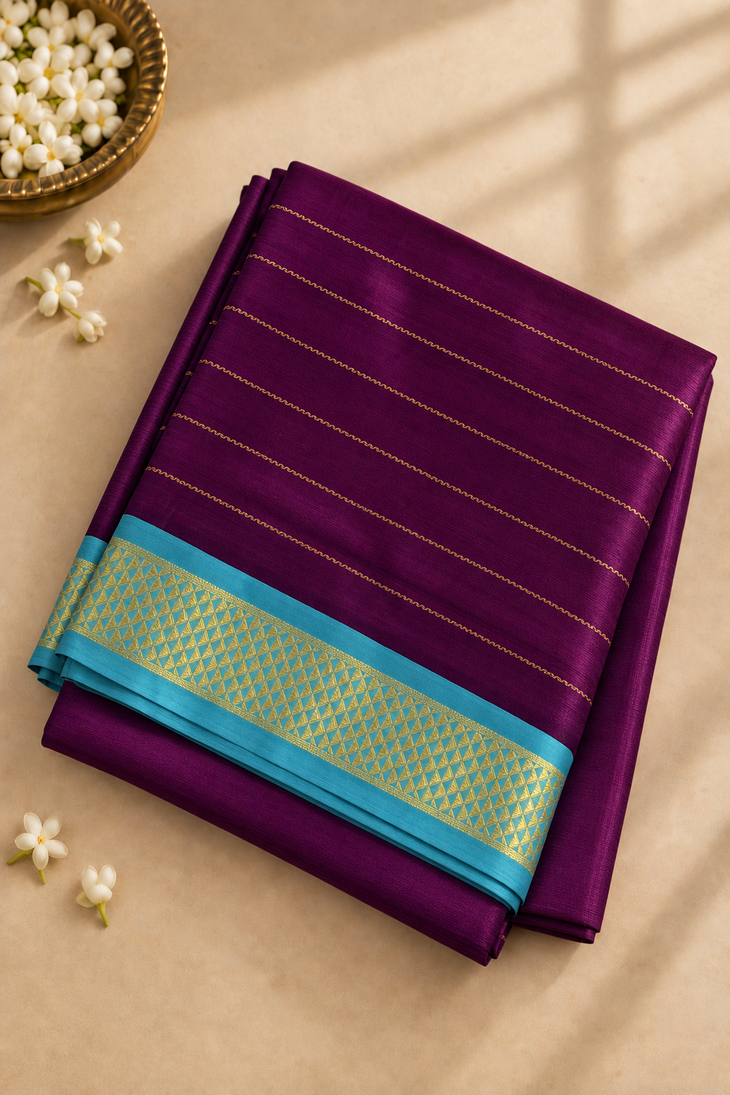BeetRoot Shade Madisar 10 Yards Silk Saree With Veldhari Stripes Pattern
