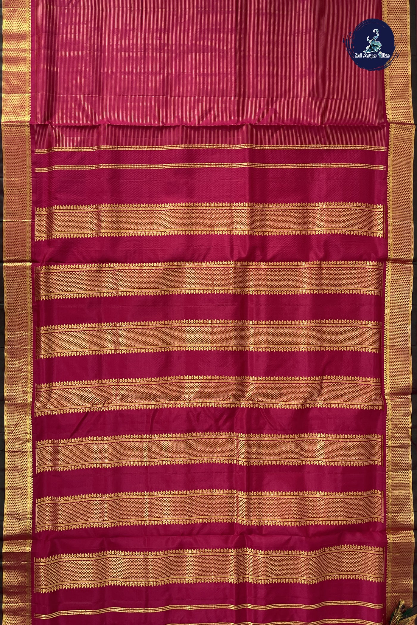 Reddish Pink Madisar 10 Yards Silk Saree With Vaira Oosi Pattern