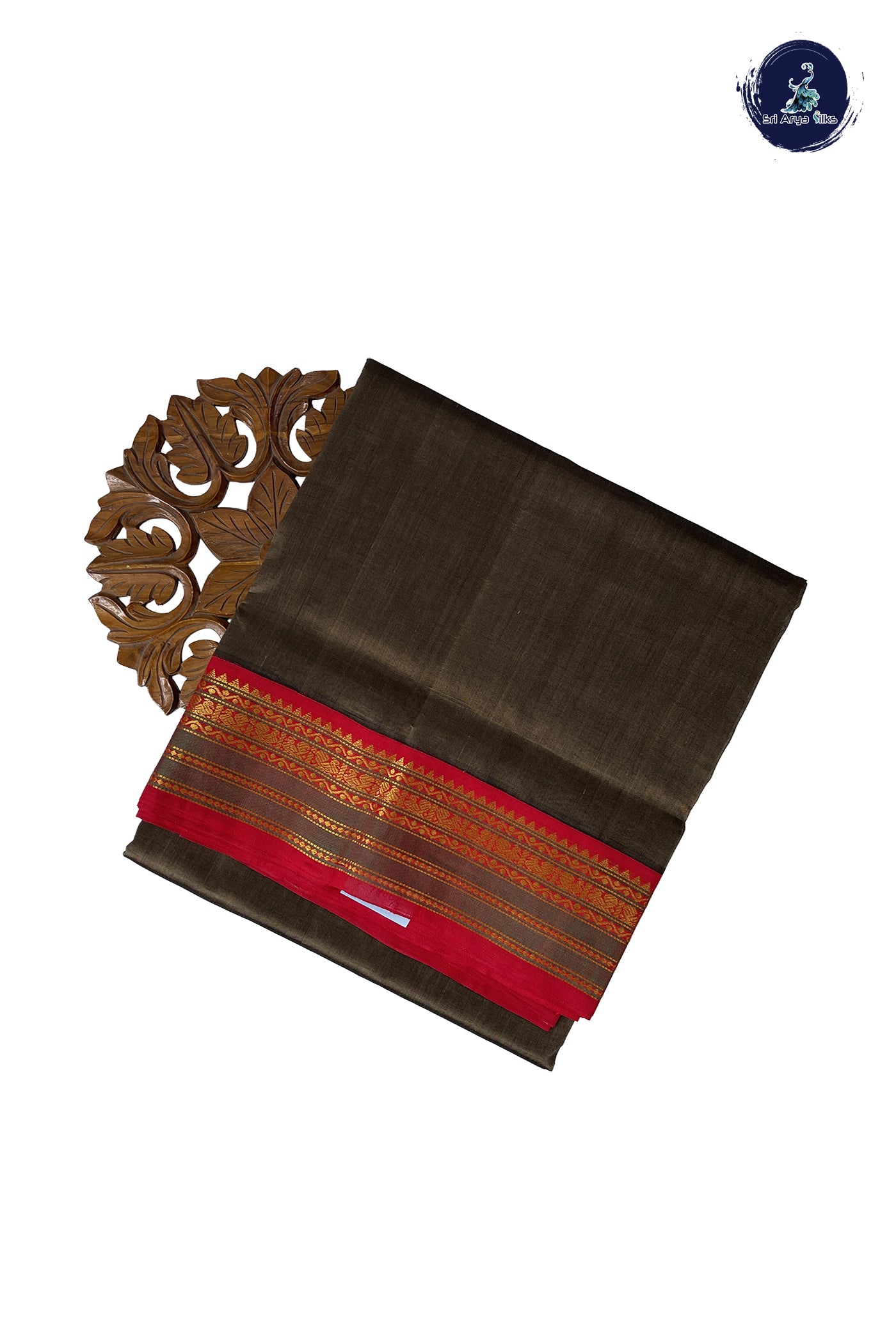 Dual Tone Brown 10 Yards Silk Cotton Saree With Plain Pattern