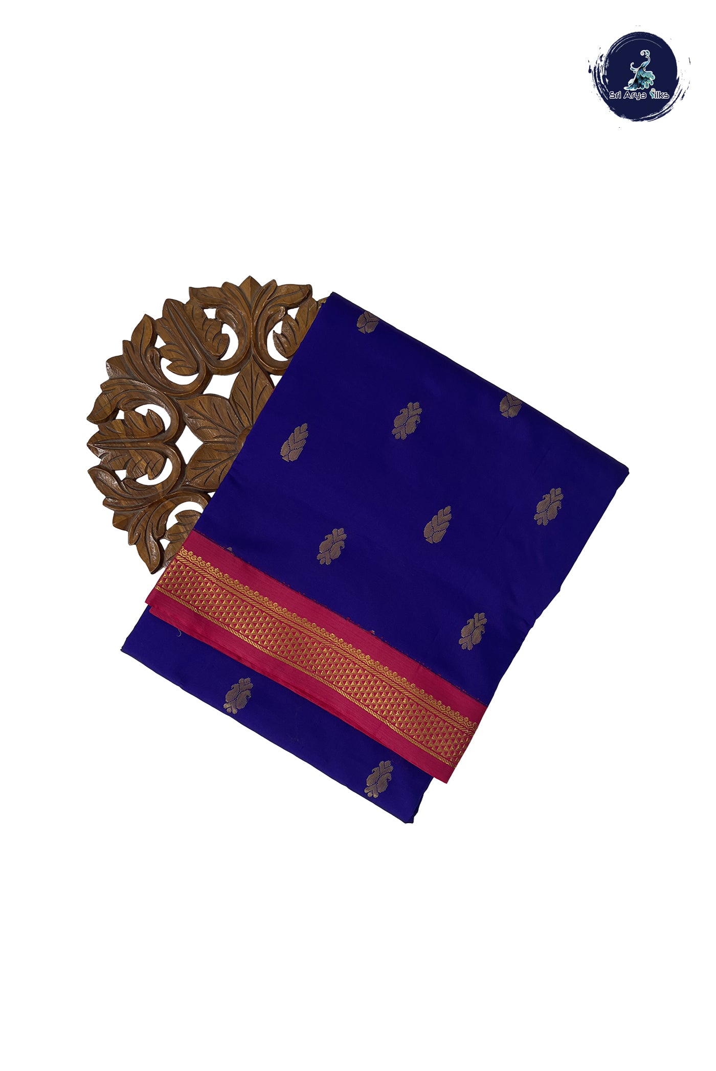 Violet Madisar Semi Silk Saree With Zari Buttas Pattern