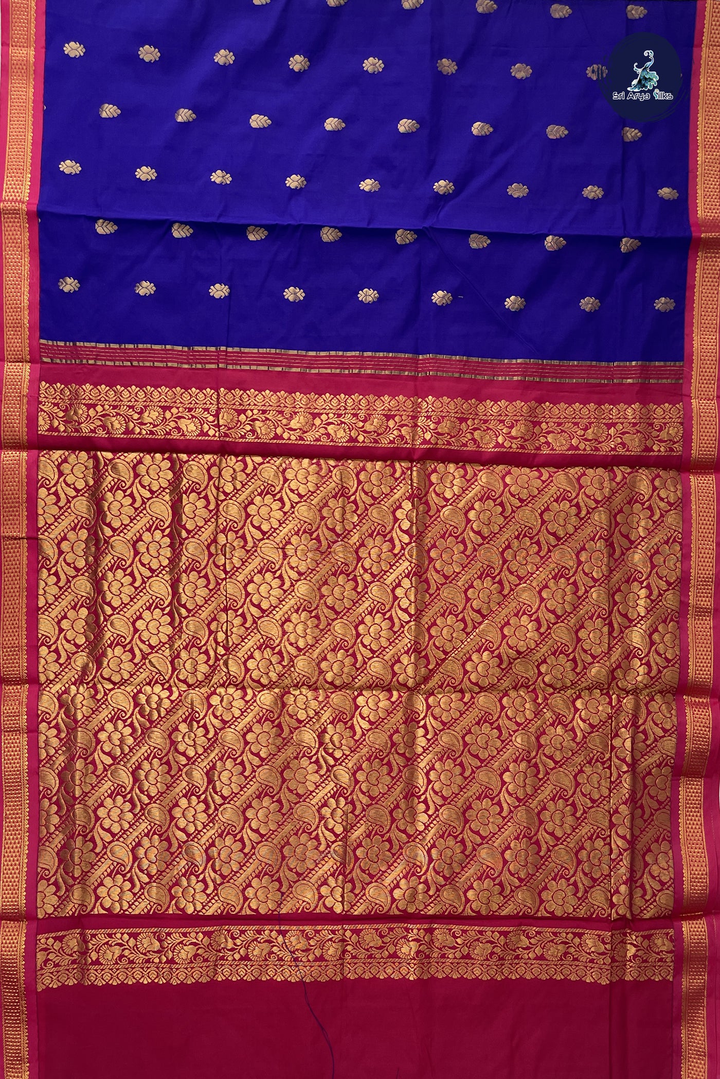 Violet Madisar Semi Silk Saree With Zari Buttas Pattern