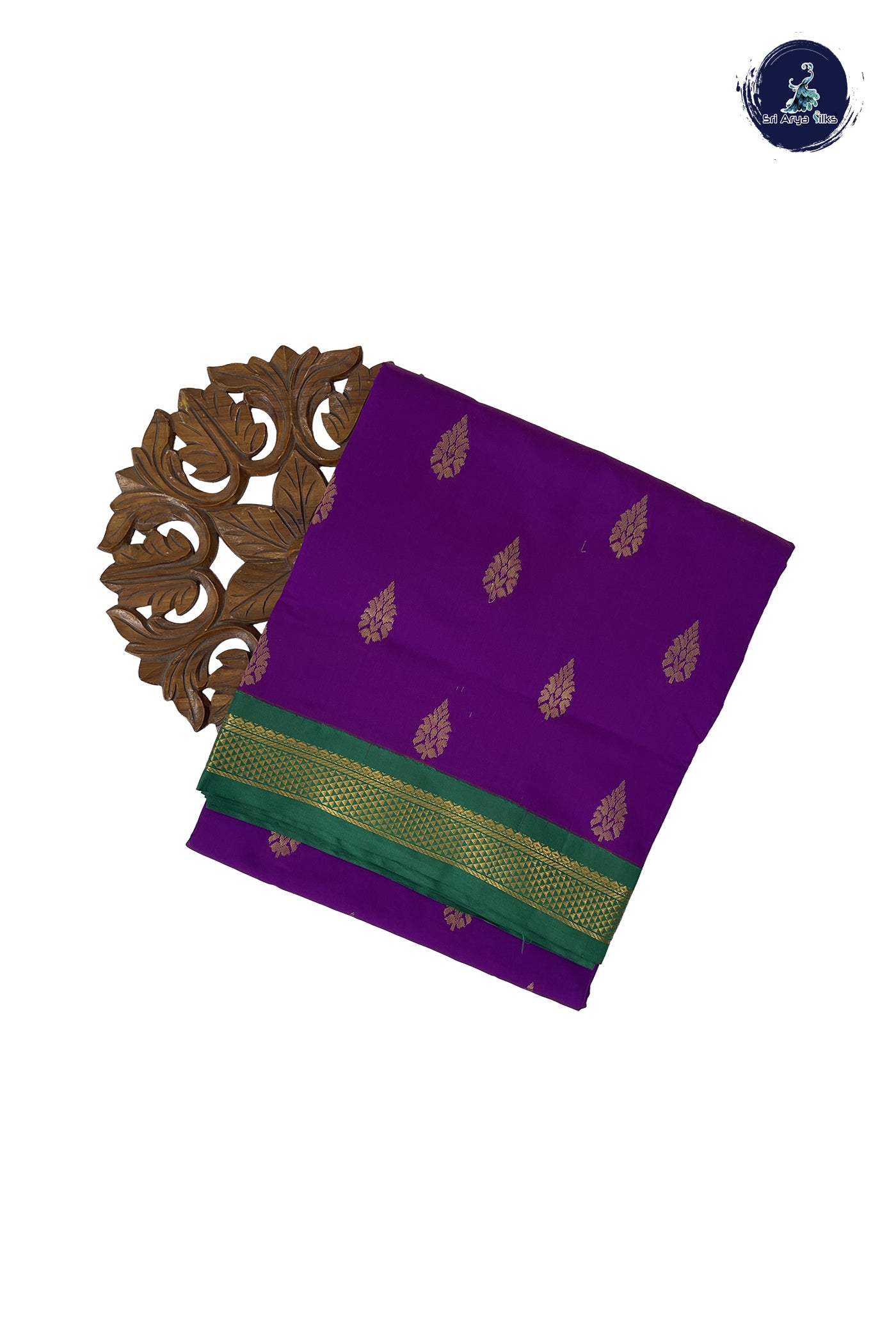Purple Madisar Semi Silk Saree With Zari Buttas Pattern