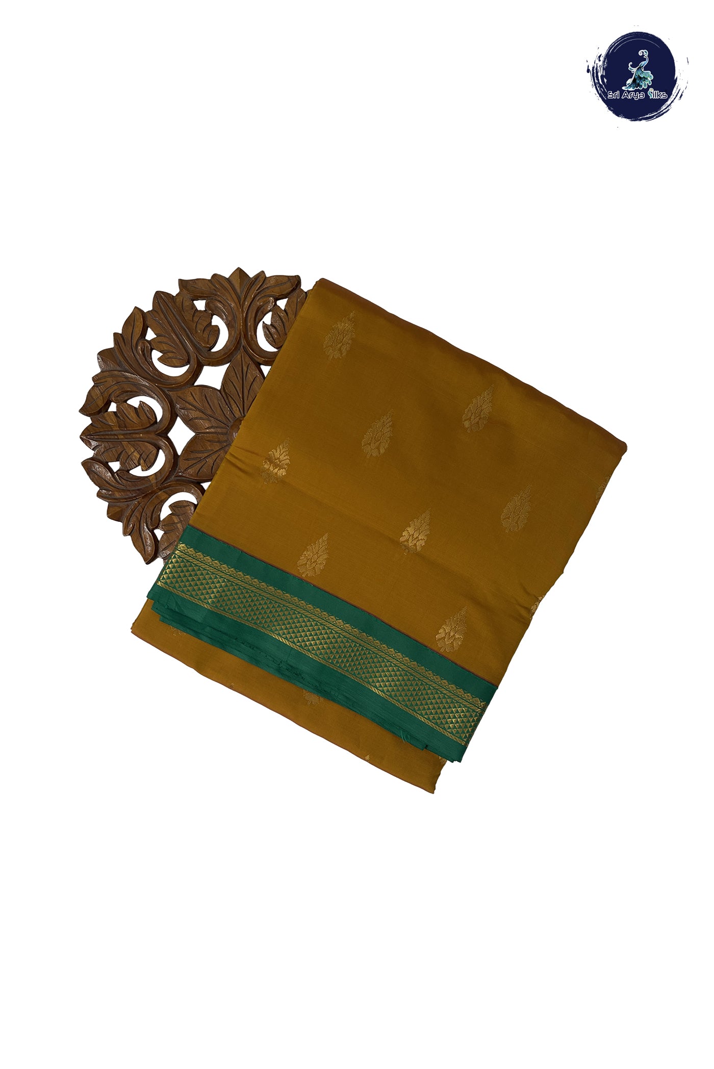 Mustard Yellow Madisar Semi Silk Saree With Zari Buttas Pattern