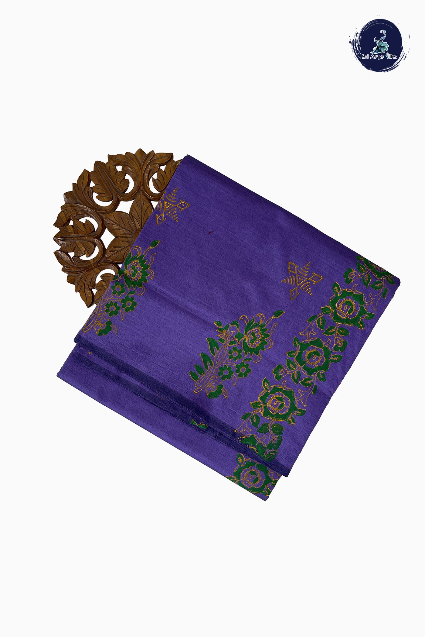 Lavender Madisar Semi Silk Cotton Saree With Printed Pattern