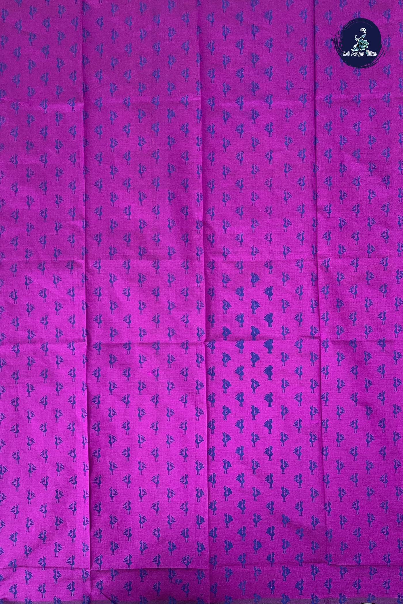 Royal Blue Madisar Semi Silk Cotton Saree With Printed Pattern