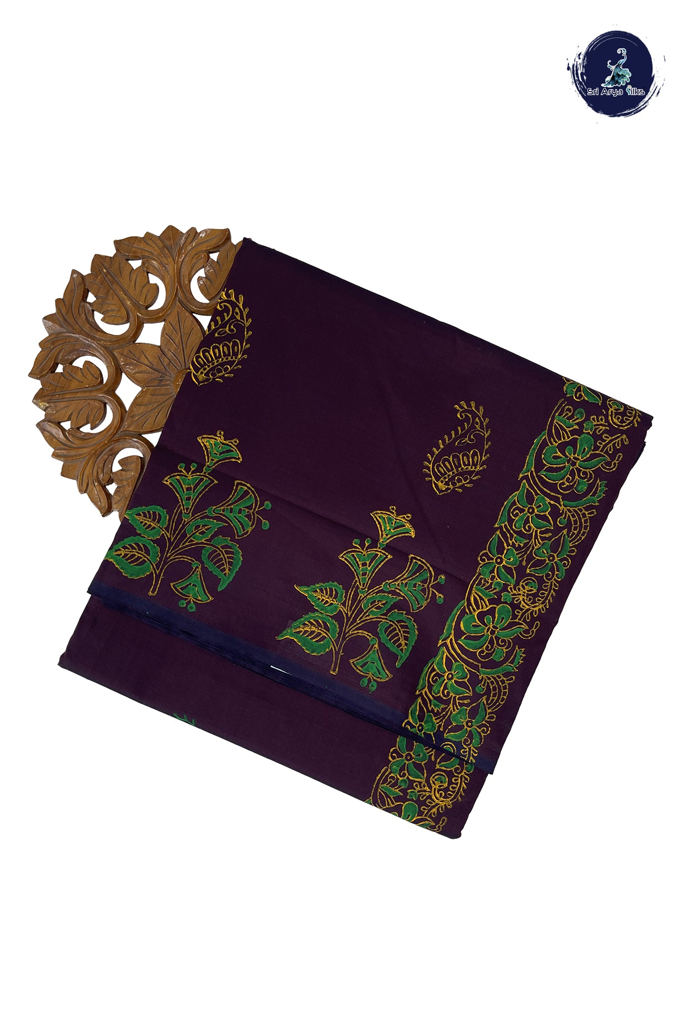 Dual Tone Brown Madisar Semi Silk Cotton Saree With Printed Pattern