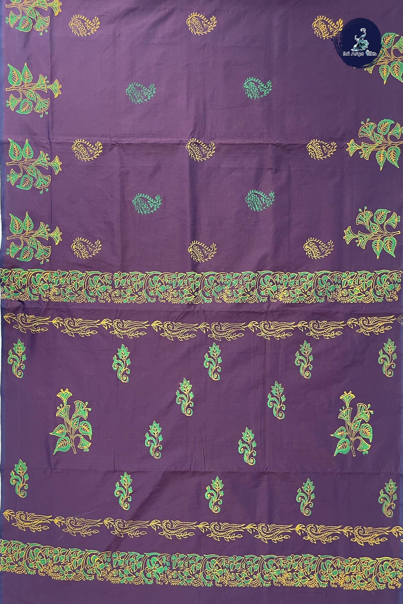 Dual Tone Brown Madisar Semi Silk Cotton Saree With Printed Pattern