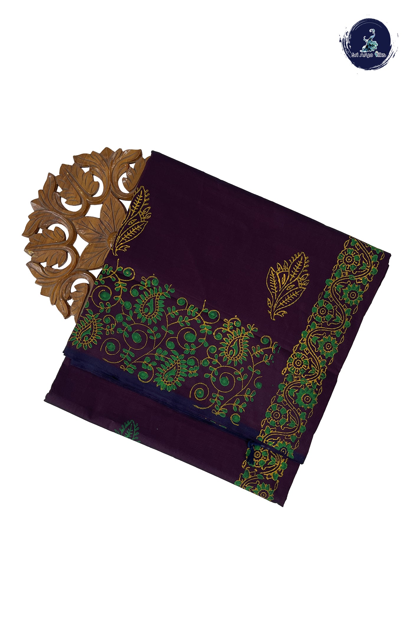 Dual Tone Brown Madisar Semi Silk Cotton Saree With Printed Pattern