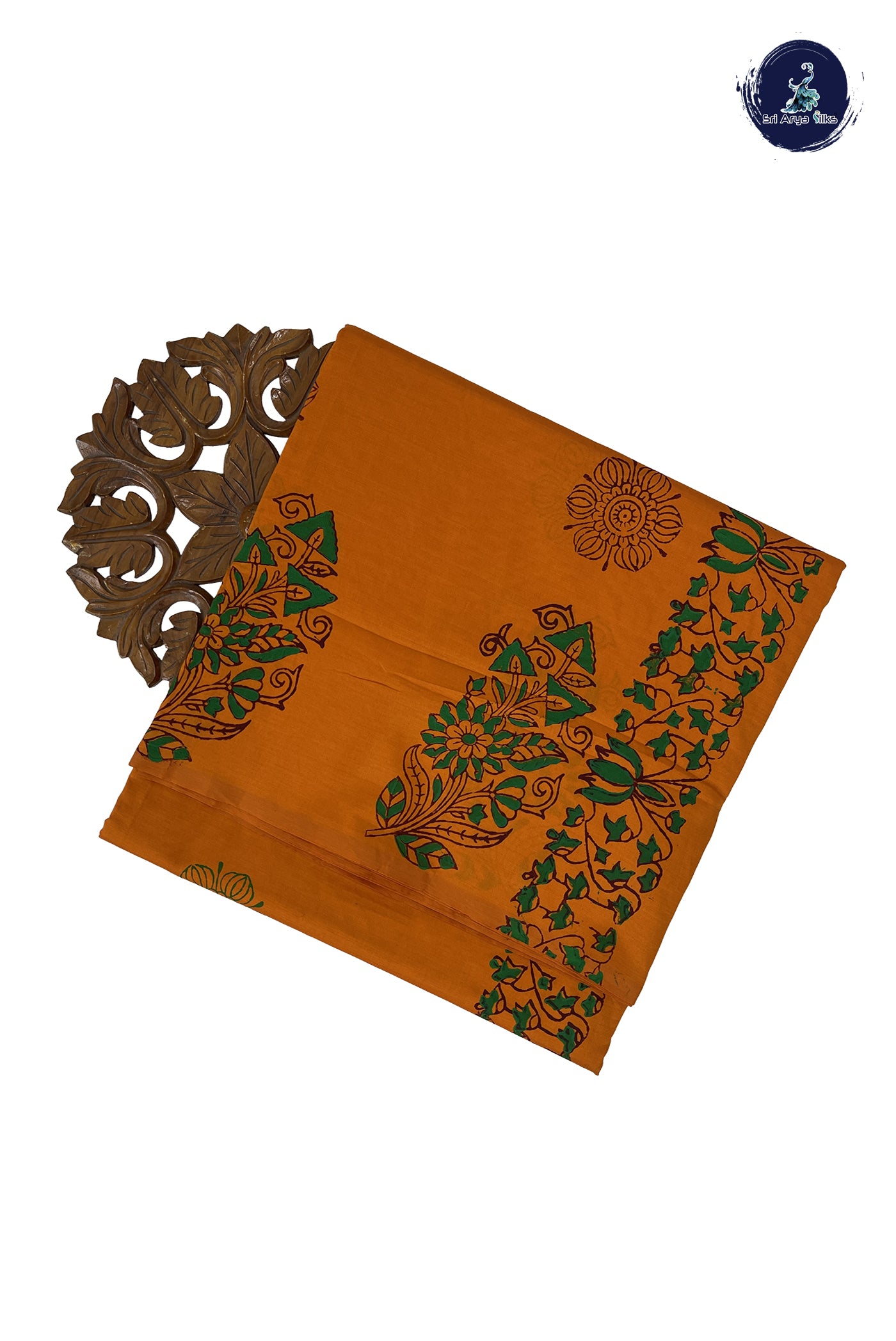 Yellow Madisar Semi Silk Cotton Saree With Printed Pattern