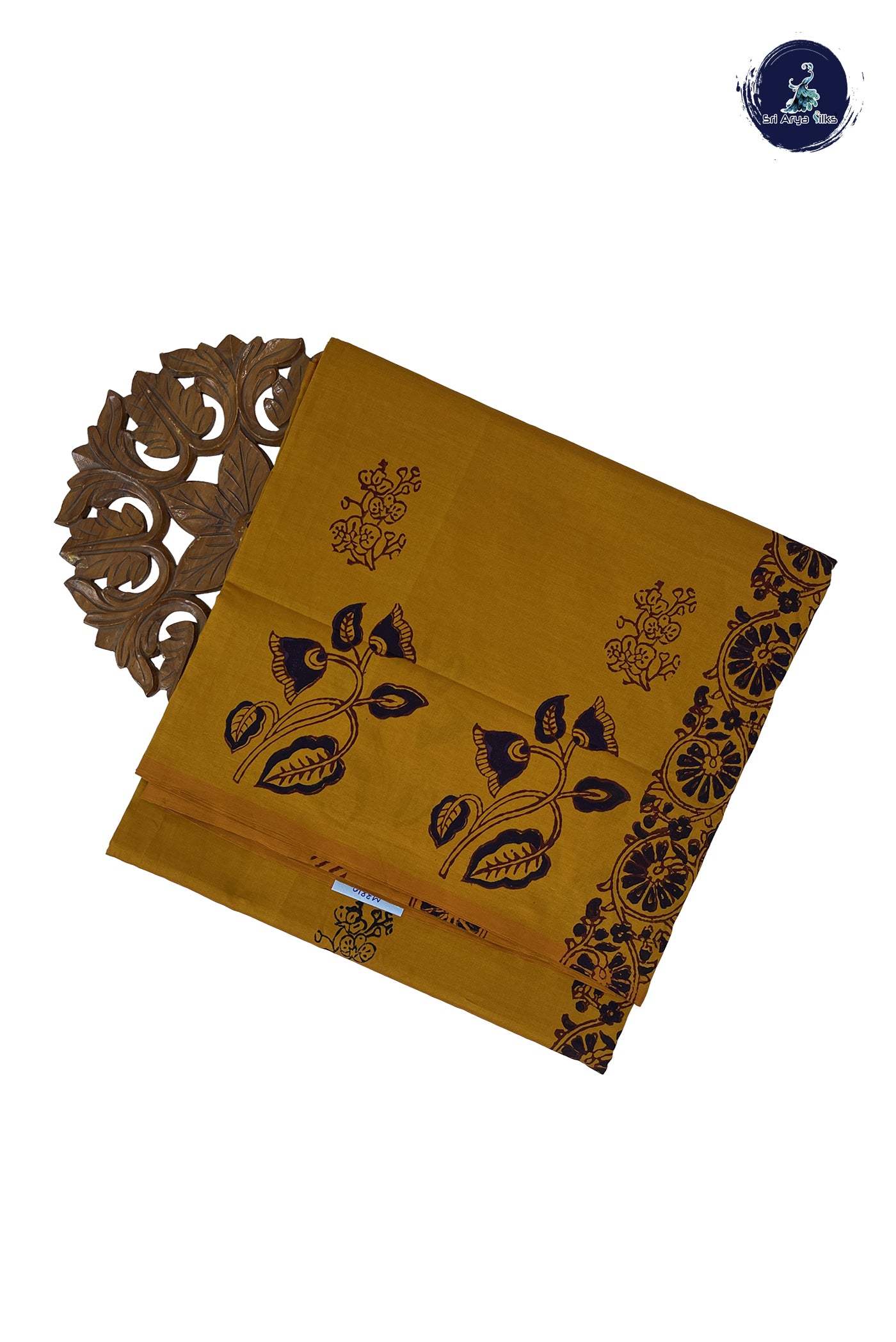 Yellow Madisar Semi Silk Cotton Saree With Printed Pattern