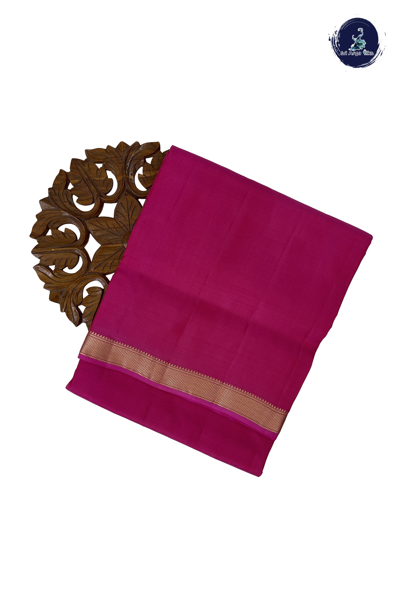 Pink Madisar 10 Yards Silk Saree With Plain Pattern