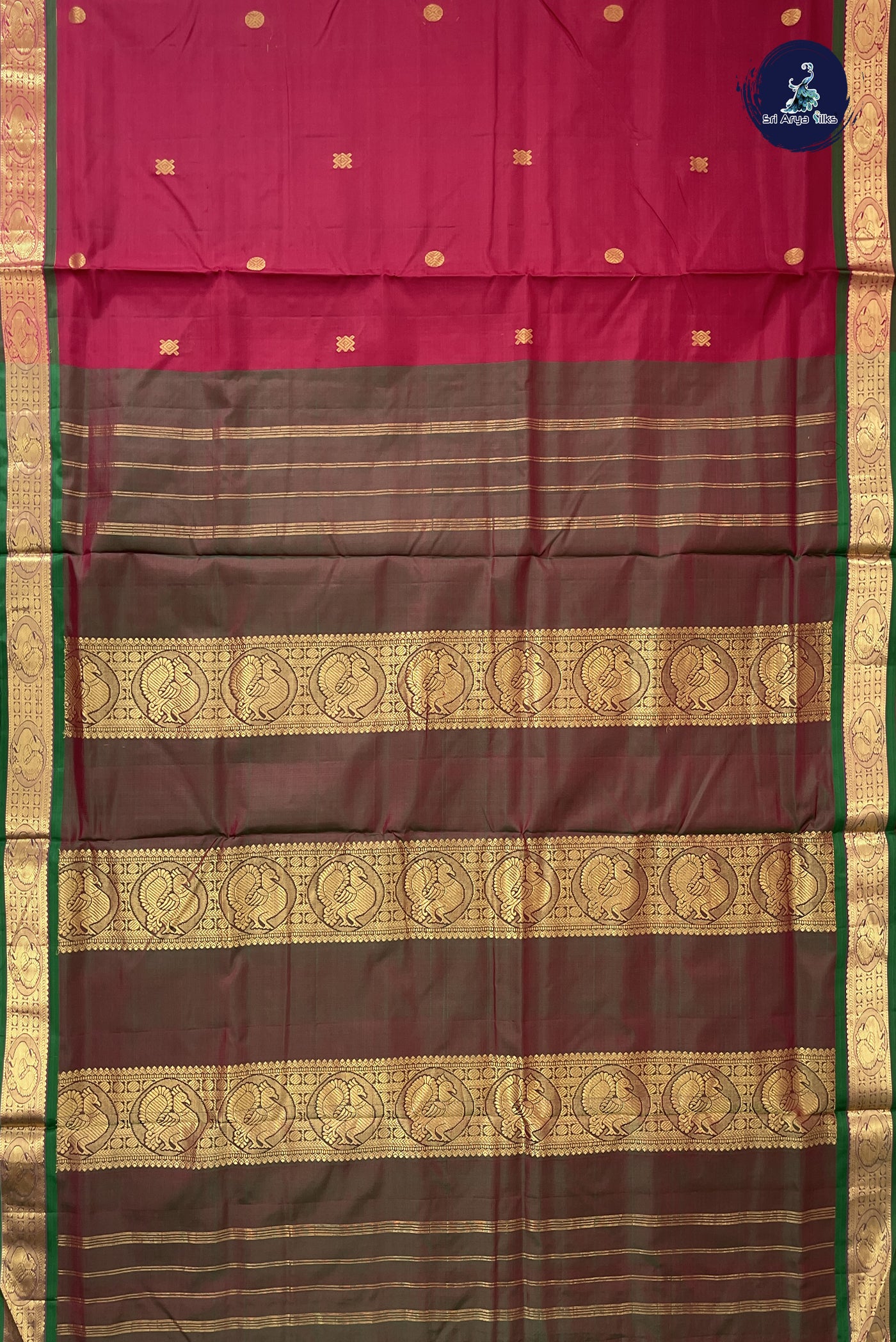 Maroon Madisar 10 Yards Silk Saree With Zari Buttas Pattern