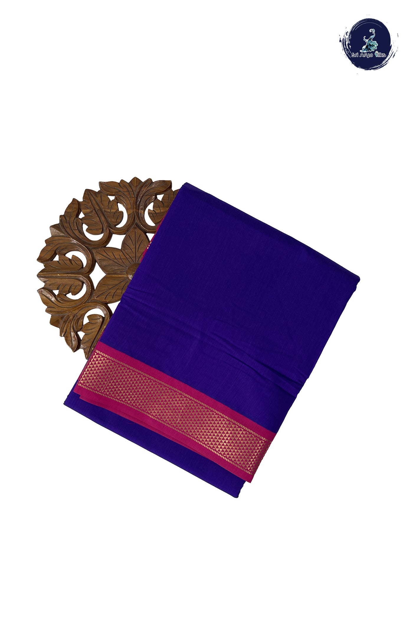 Violet Madisar Semi Silk Cotton Saree With Plain Pattern