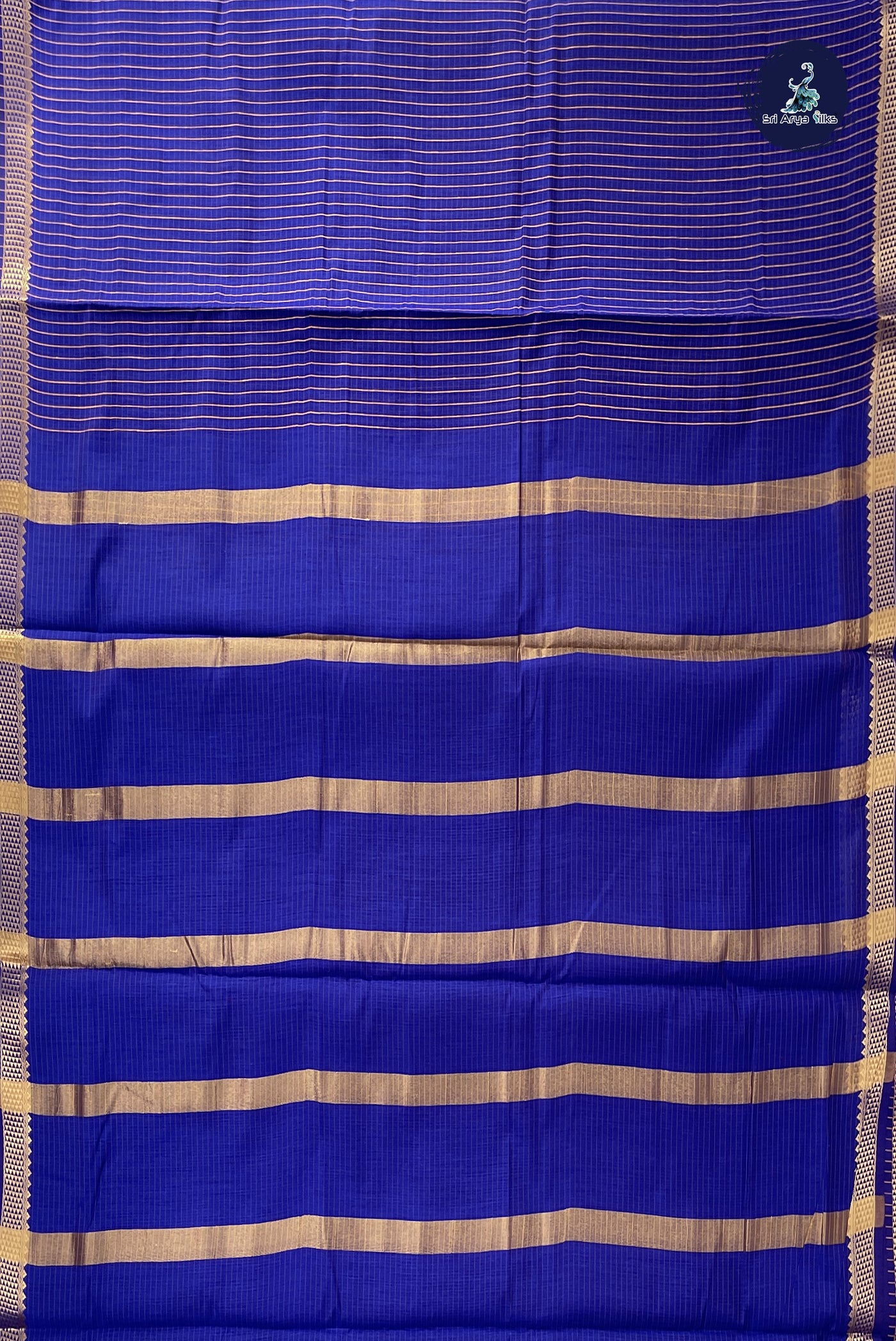 Blue Madisar Semi Silk Cotton Saree With Checked Pattern