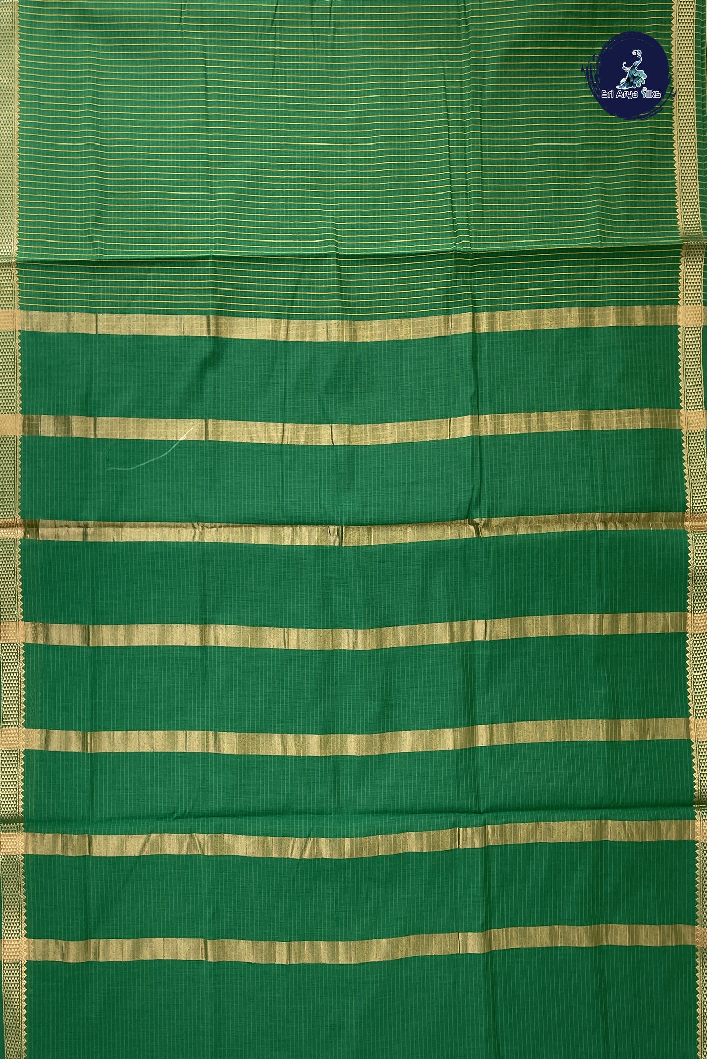 Green Madisar Semi Silk Cotton Saree With Checked Pattern