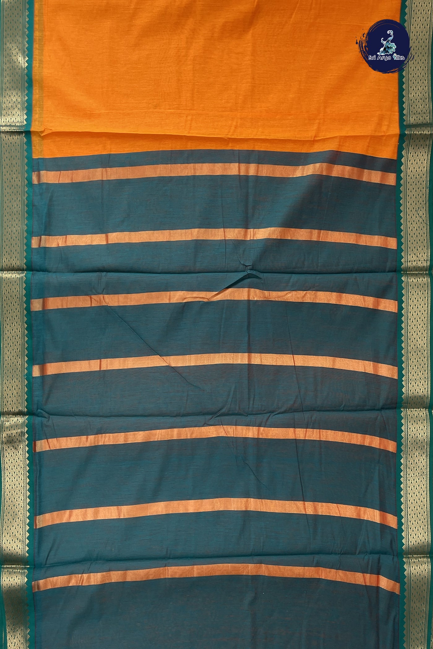 Yellow Madisar Semi Silk Cotton Saree With Plain Pattern