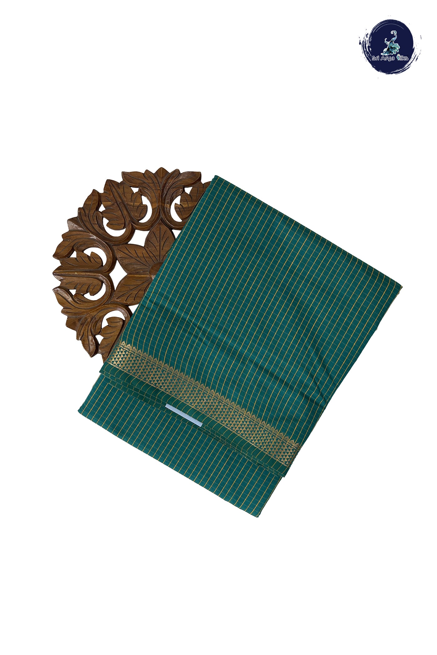 Green Madisar Semi Silk Cotton Saree With Checked Pattern