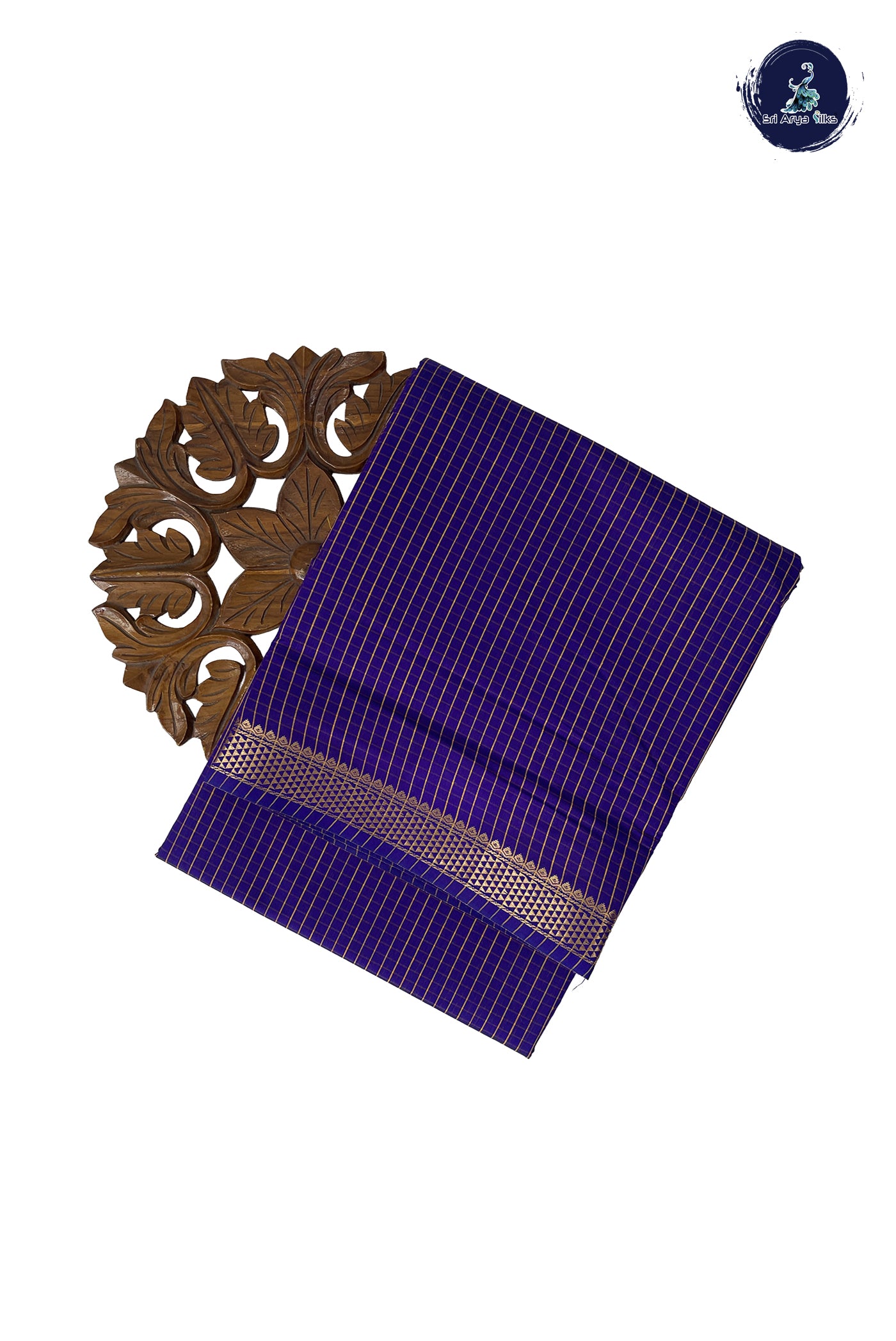Violet Madisar Semi Silk Cotton Saree With Checked Pattern