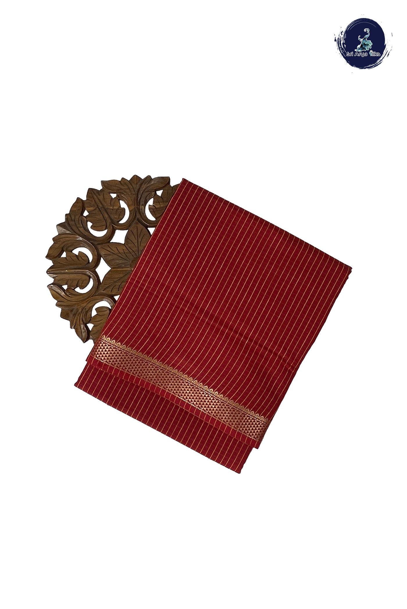Red Madisar Semi Silk Cotton Saree With Checked Pattern
