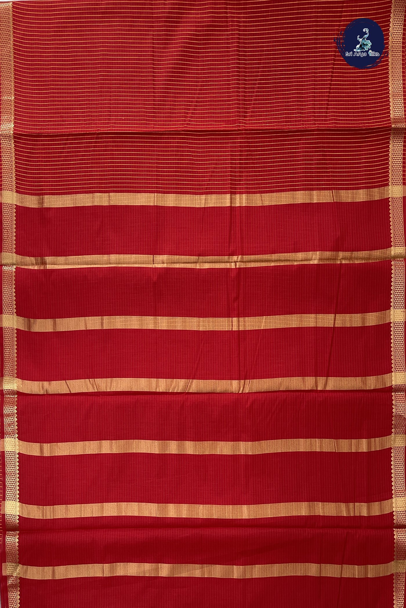 Red Madisar Semi Silk Cotton Saree With Checked Pattern