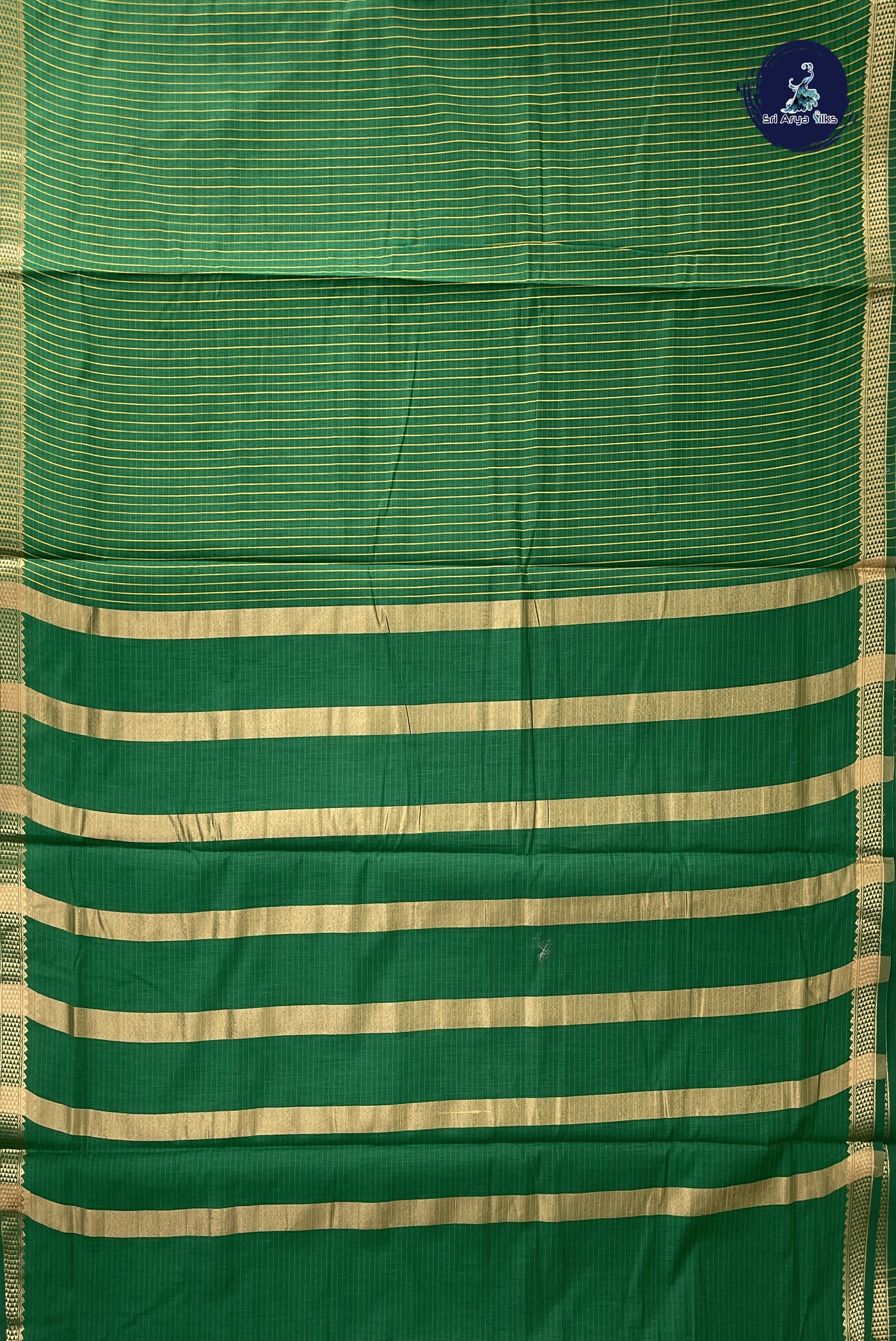 Green Madisar Semi Silk Cotton Saree With Checked Pattern