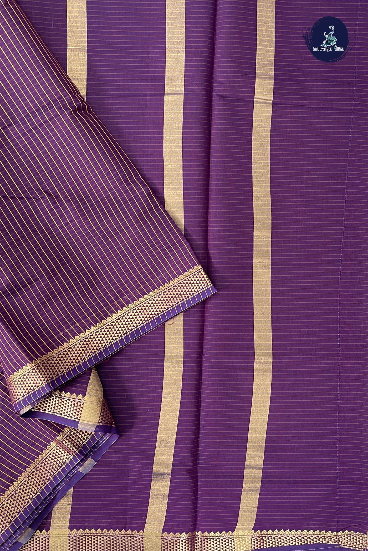 Jamun Madisar Semi Silk Cotton Saree With Checked Pattern