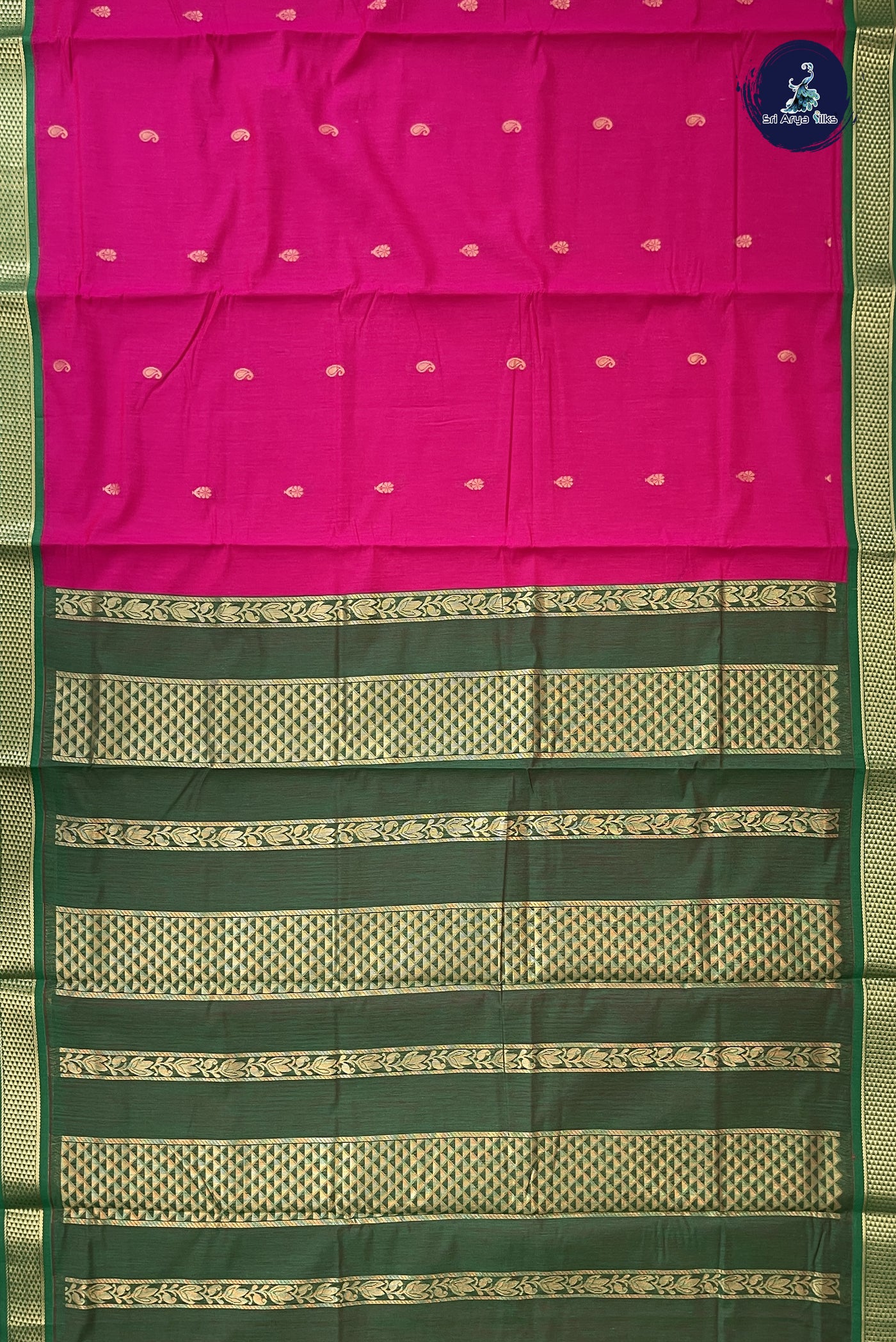Pink Madisar Semi Silk Cotton Saree With Zari Buttas Pattern