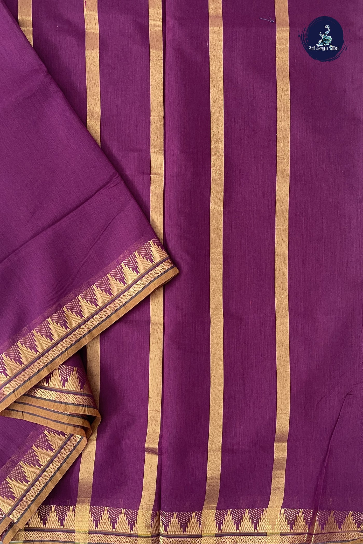 Burgundy Madisar Semi Silk Cotton Saree With Plain Pattern