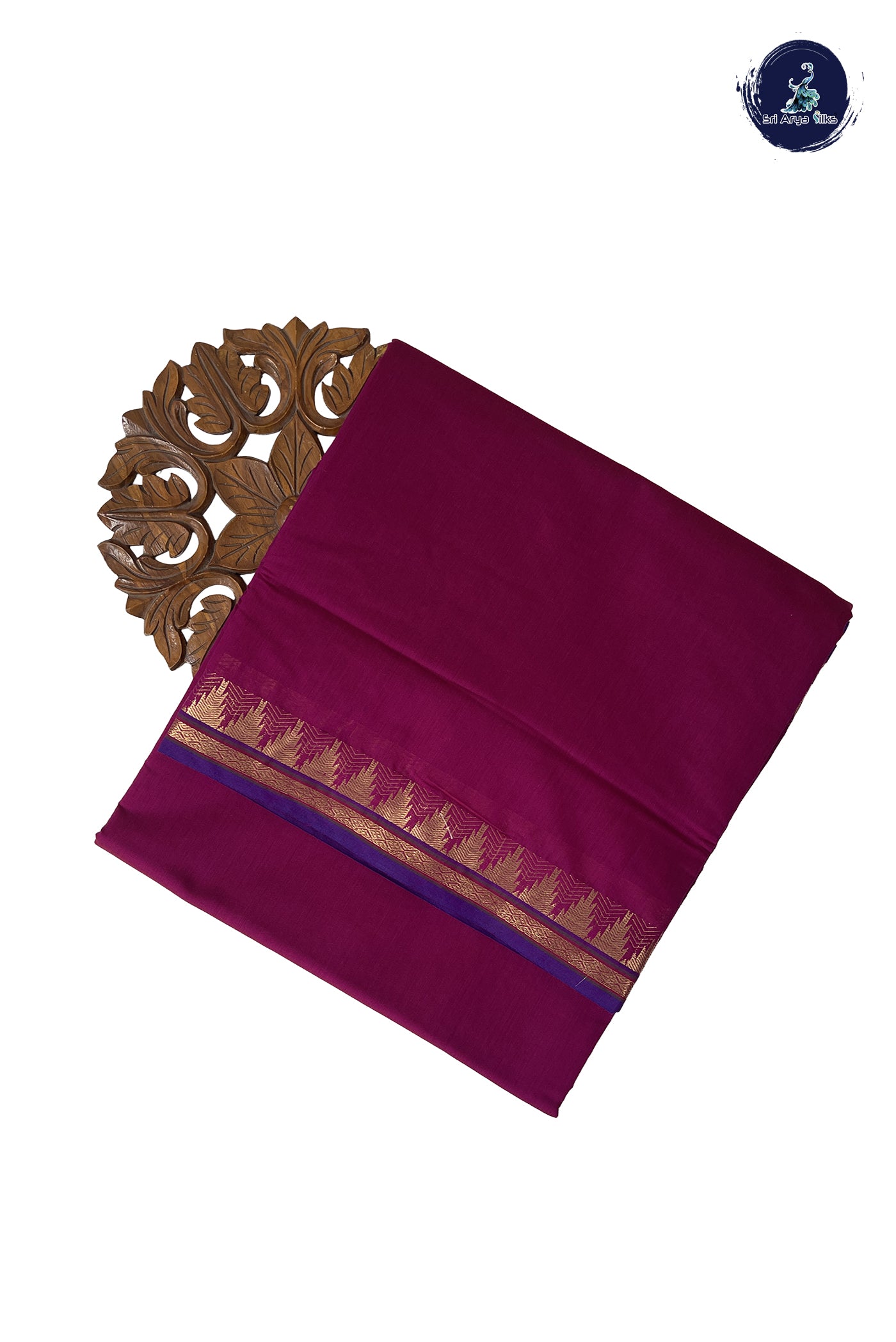 BeetRoot Shade Madisar Semi Silk Cotton Saree With Plain Pattern