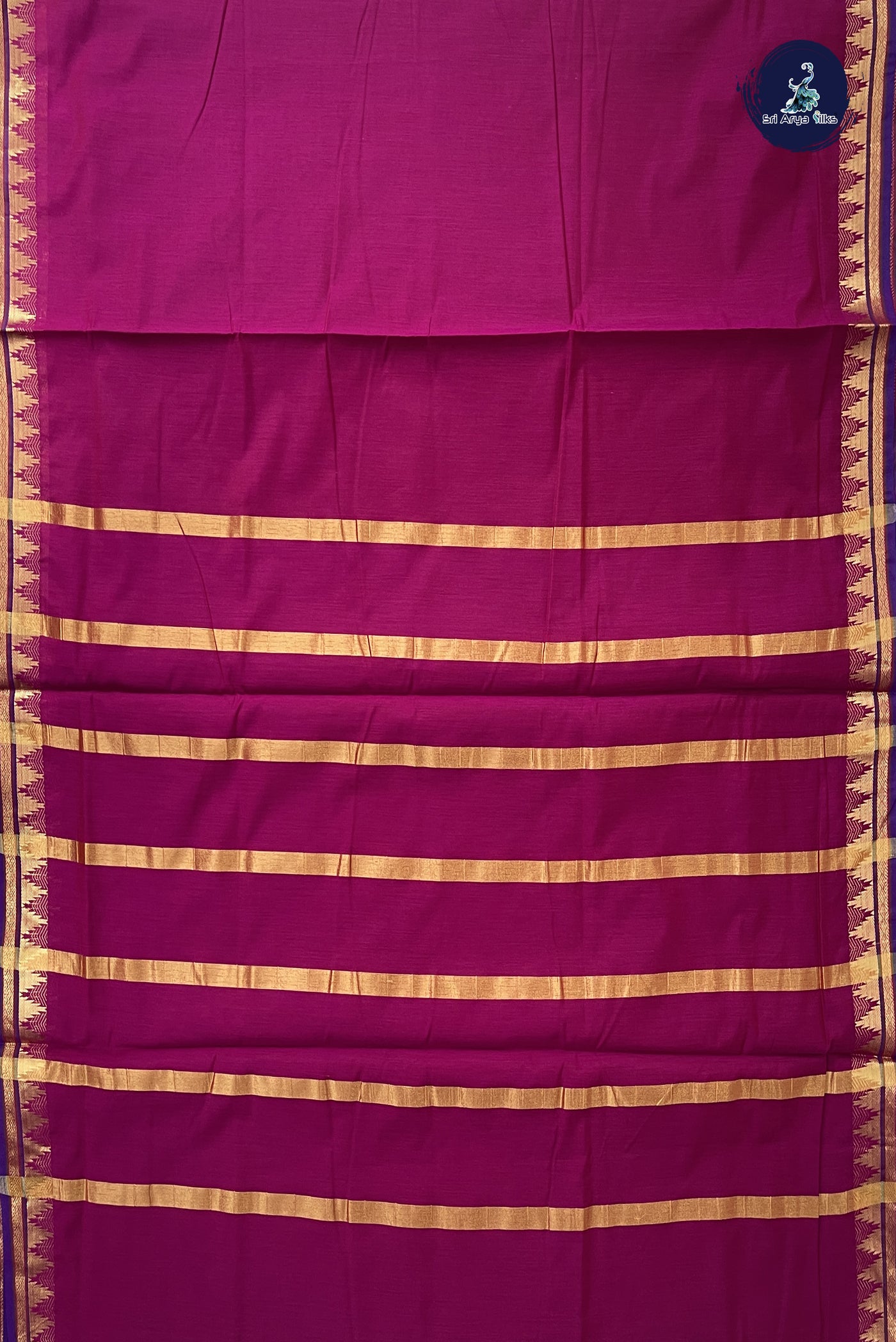 BeetRoot Shade Madisar Semi Silk Cotton Saree With Plain Pattern