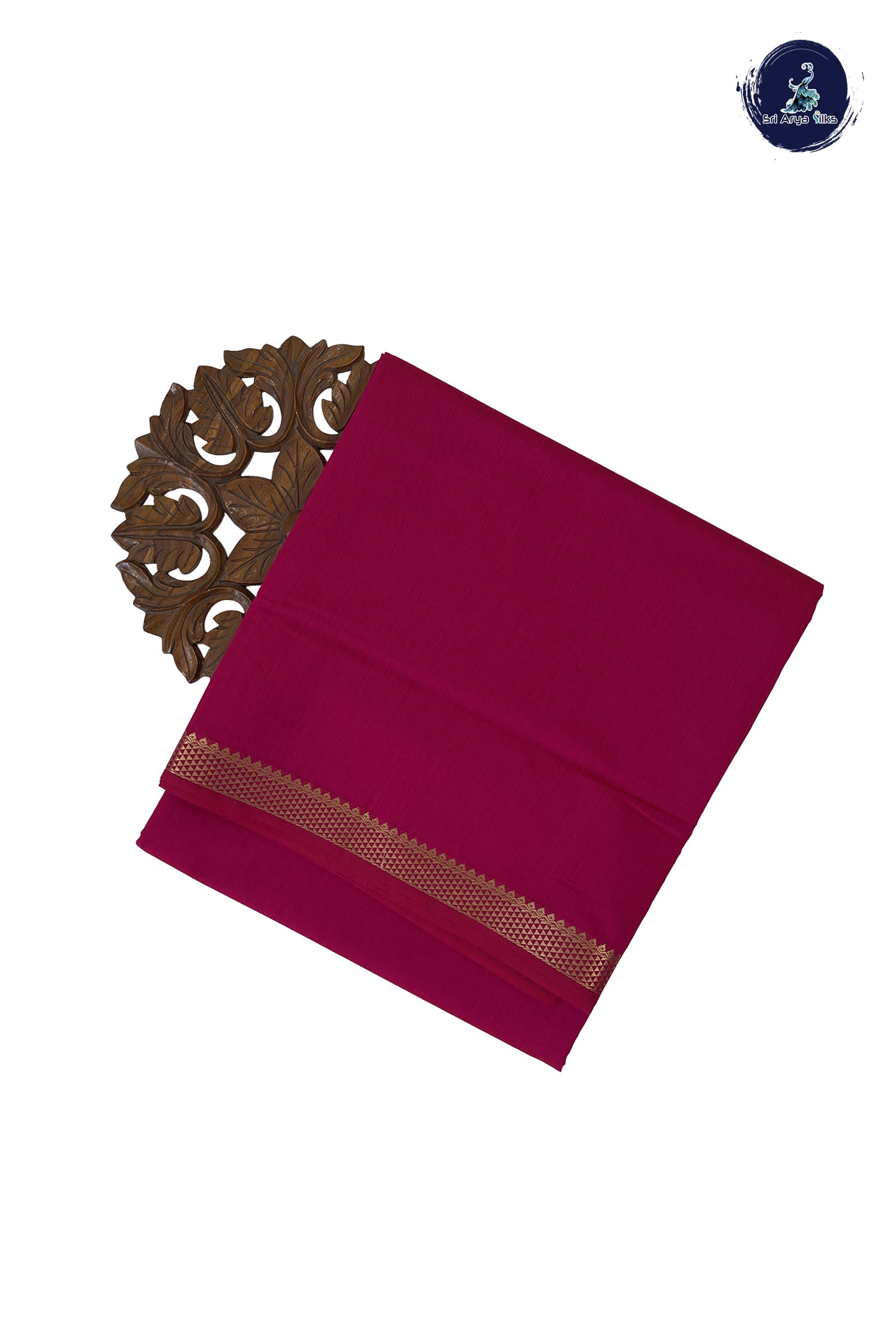 Pink Madisar Semi Silk Cotton Saree With Plain Pattern