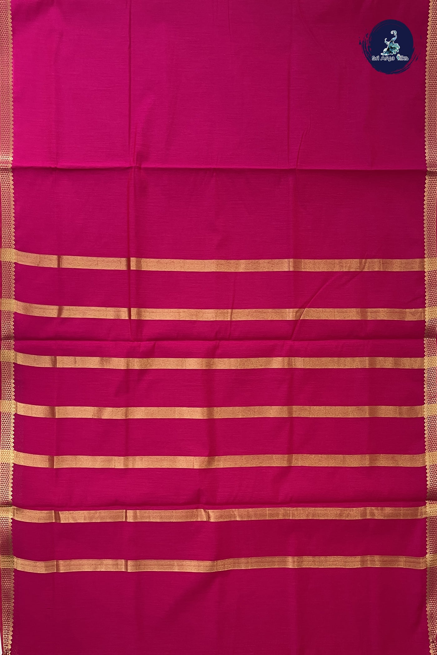 Pink Madisar Semi Silk Cotton Saree With Plain Pattern