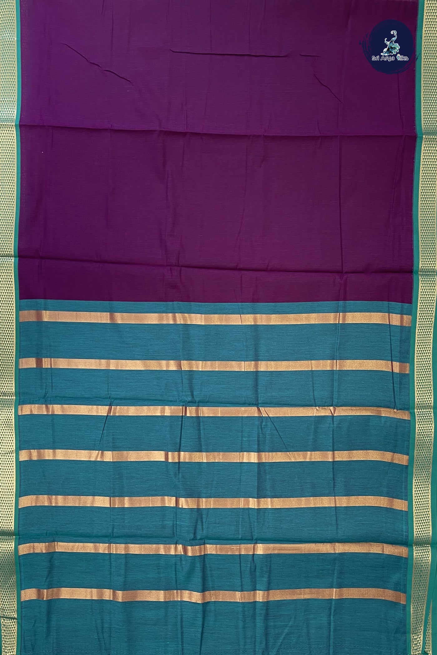 Jamun Madisar Semi Silk Cotton Saree With Plain Pattern