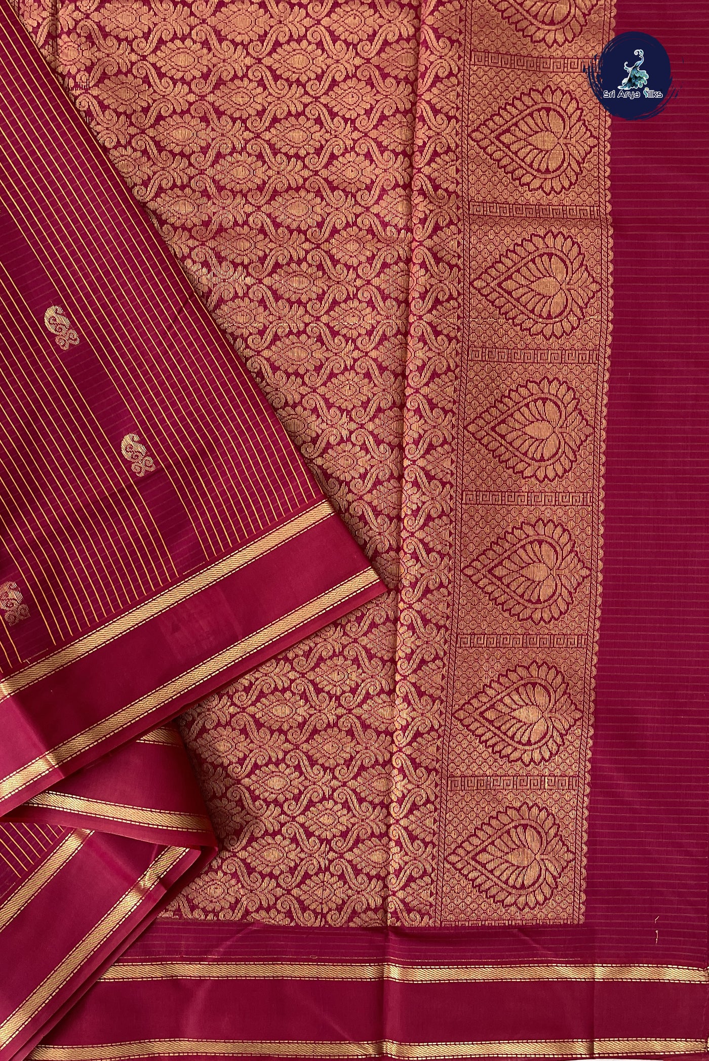 Maroon Madisar Semi Silk Cotton Saree With Checked Pattern