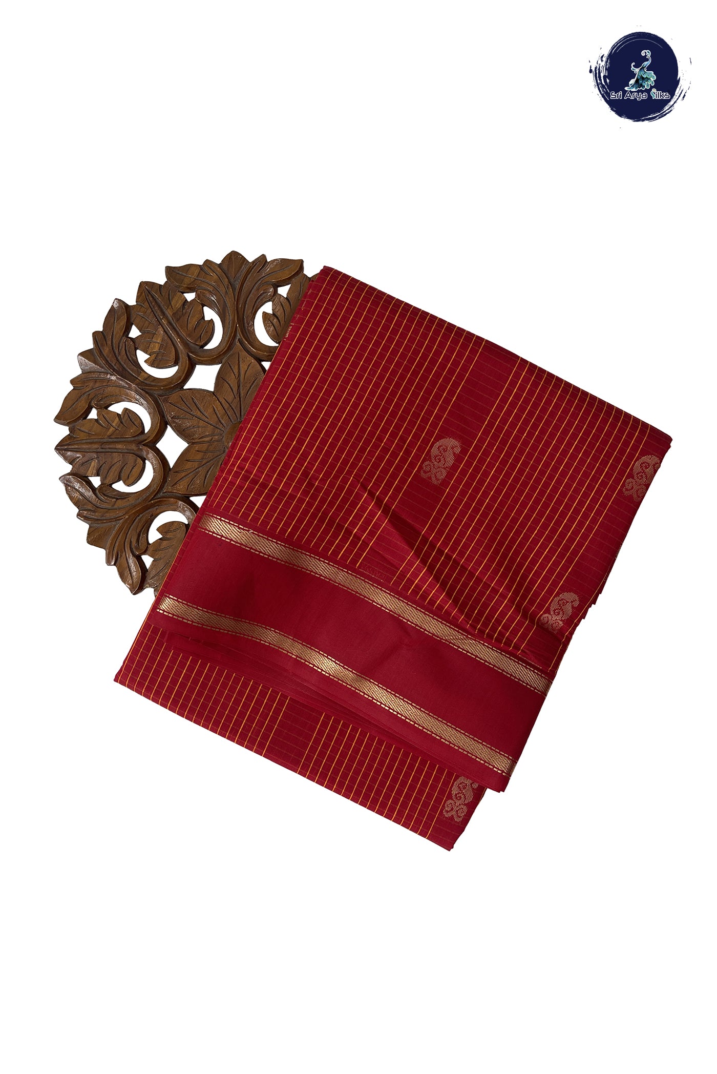 Red Madisar Semi Silk Cotton Saree With Checked Pattern