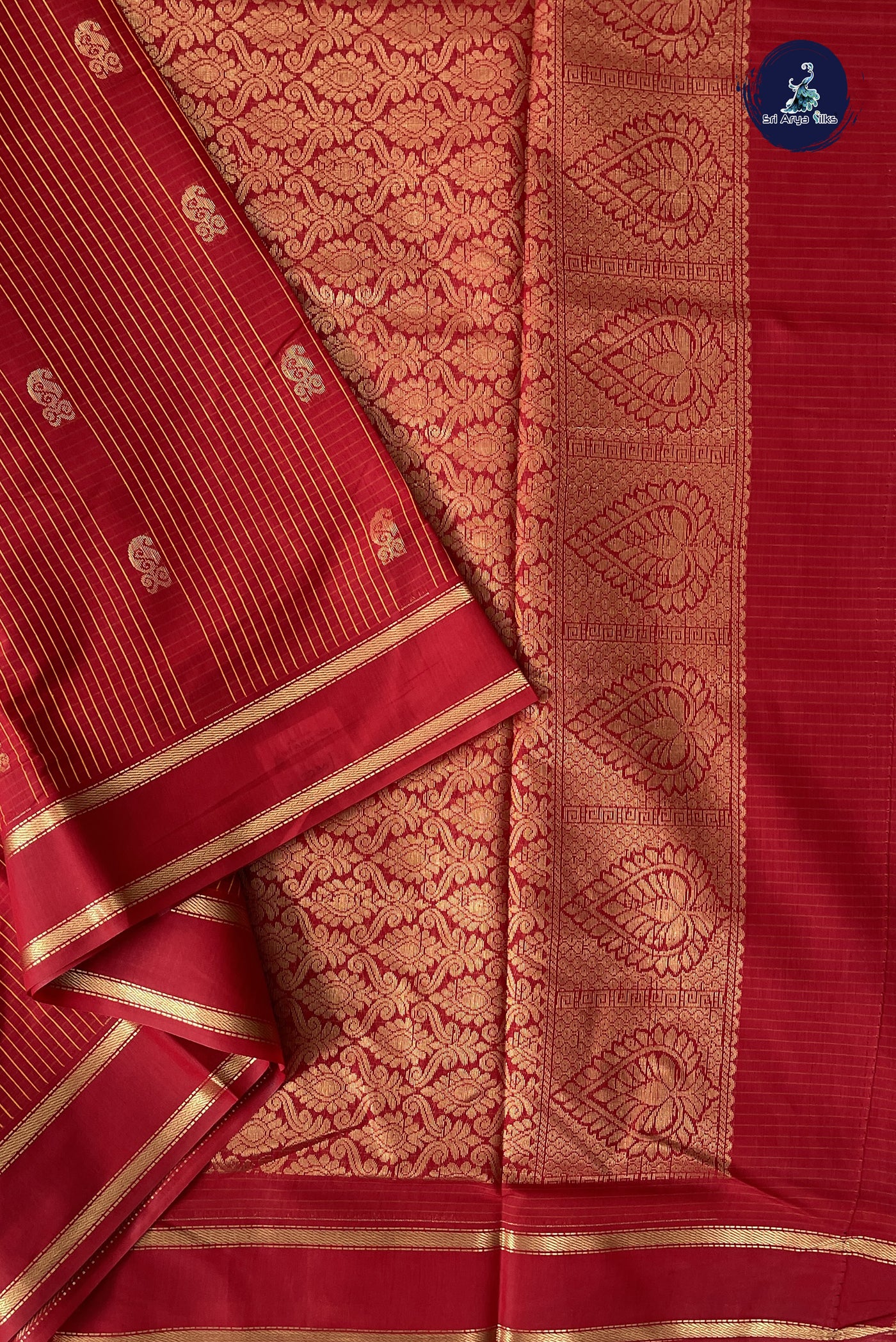 Red Madisar Semi Silk Cotton Saree With Checked Pattern