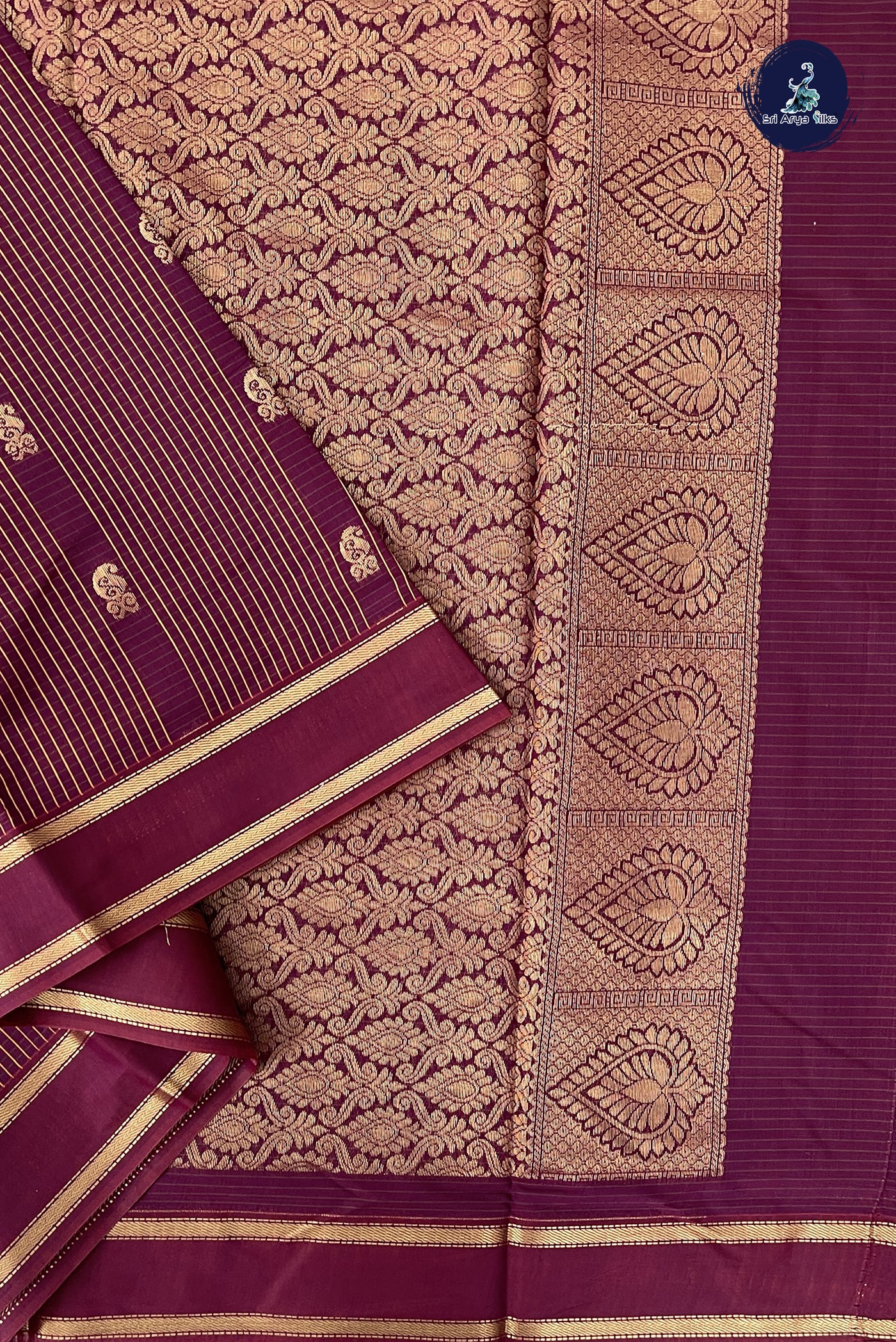 Burgundy Madisar Semi Silk Cotton Saree With Checked Pattern