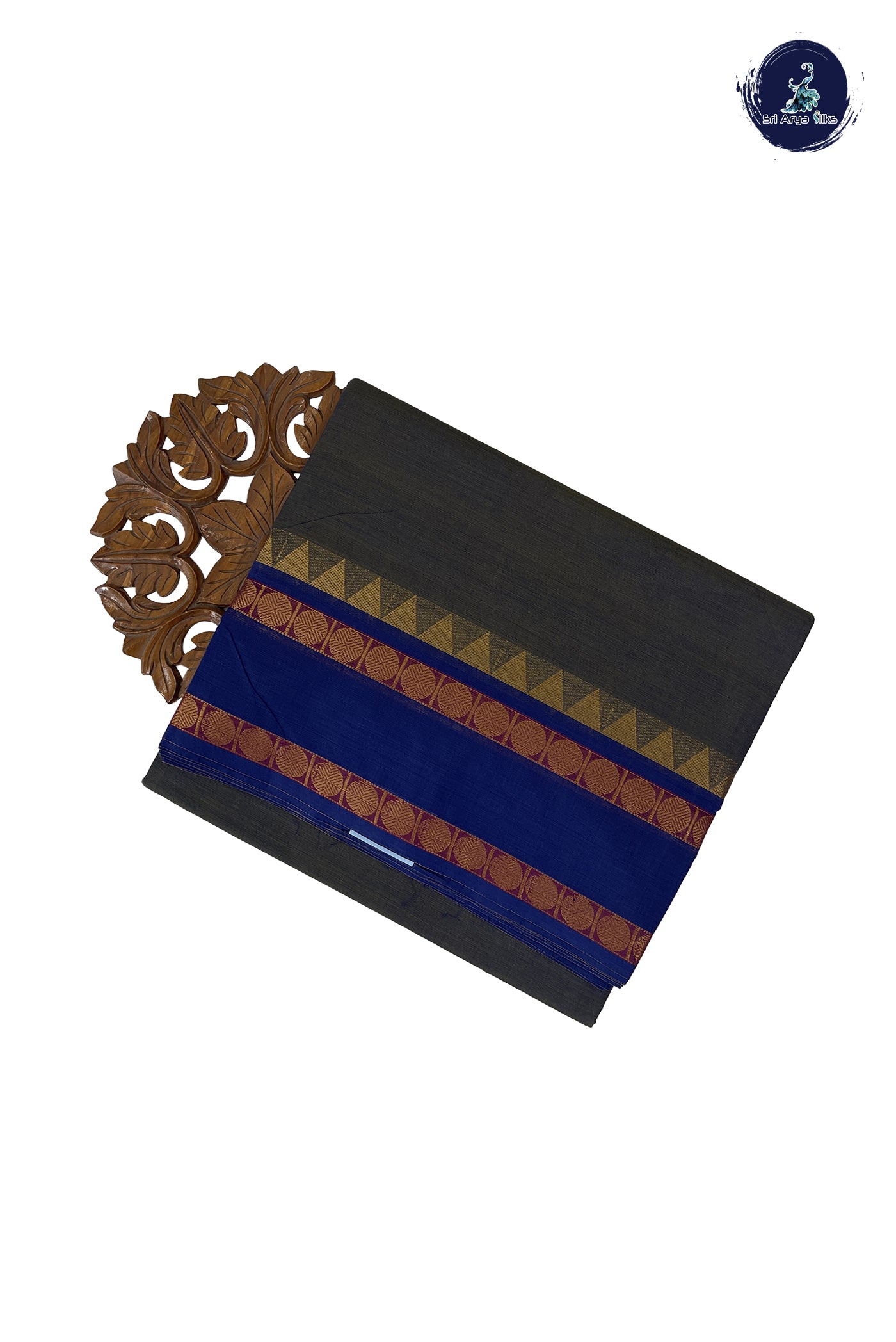 Dual Tone Blue 10 Yards Madisar Cotton Saree With Plain Pattern