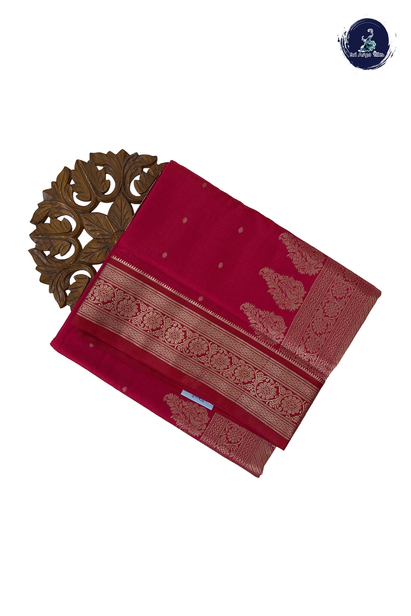 Rani Pink 9 Yards Semi Silk With Zari Buttas Pattern