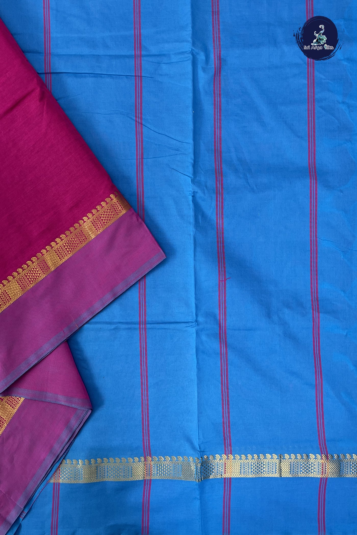 Pink Madisar Semi Silk Cotton Saree With Plain Pattern