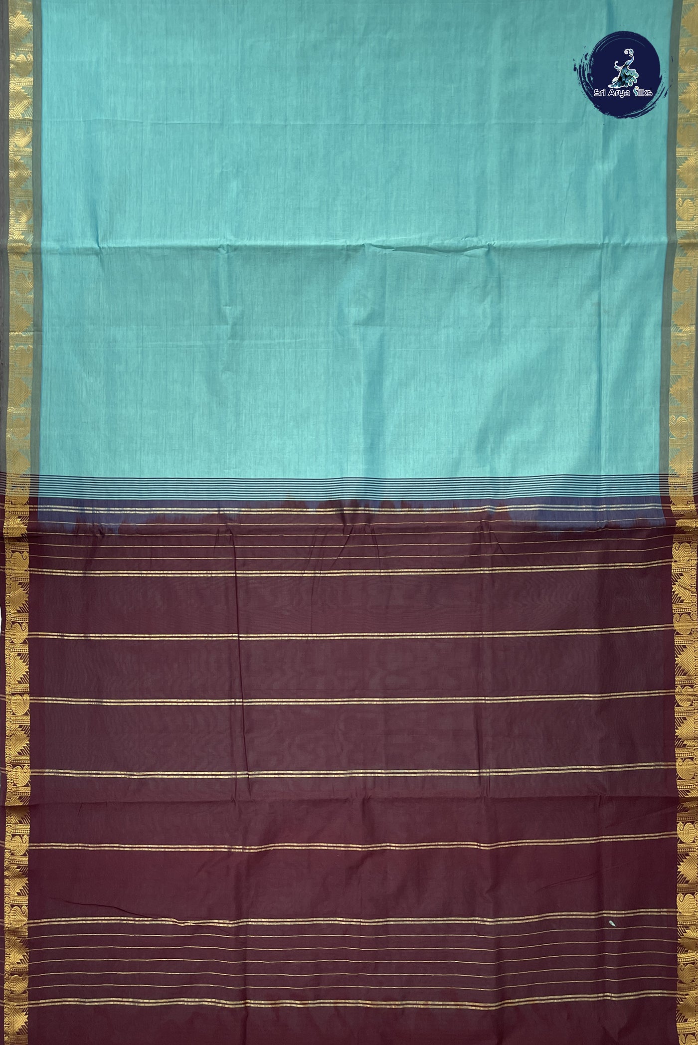 Pastel Shade Madisar Semi Silk Cotton Saree With Plain Pattern
