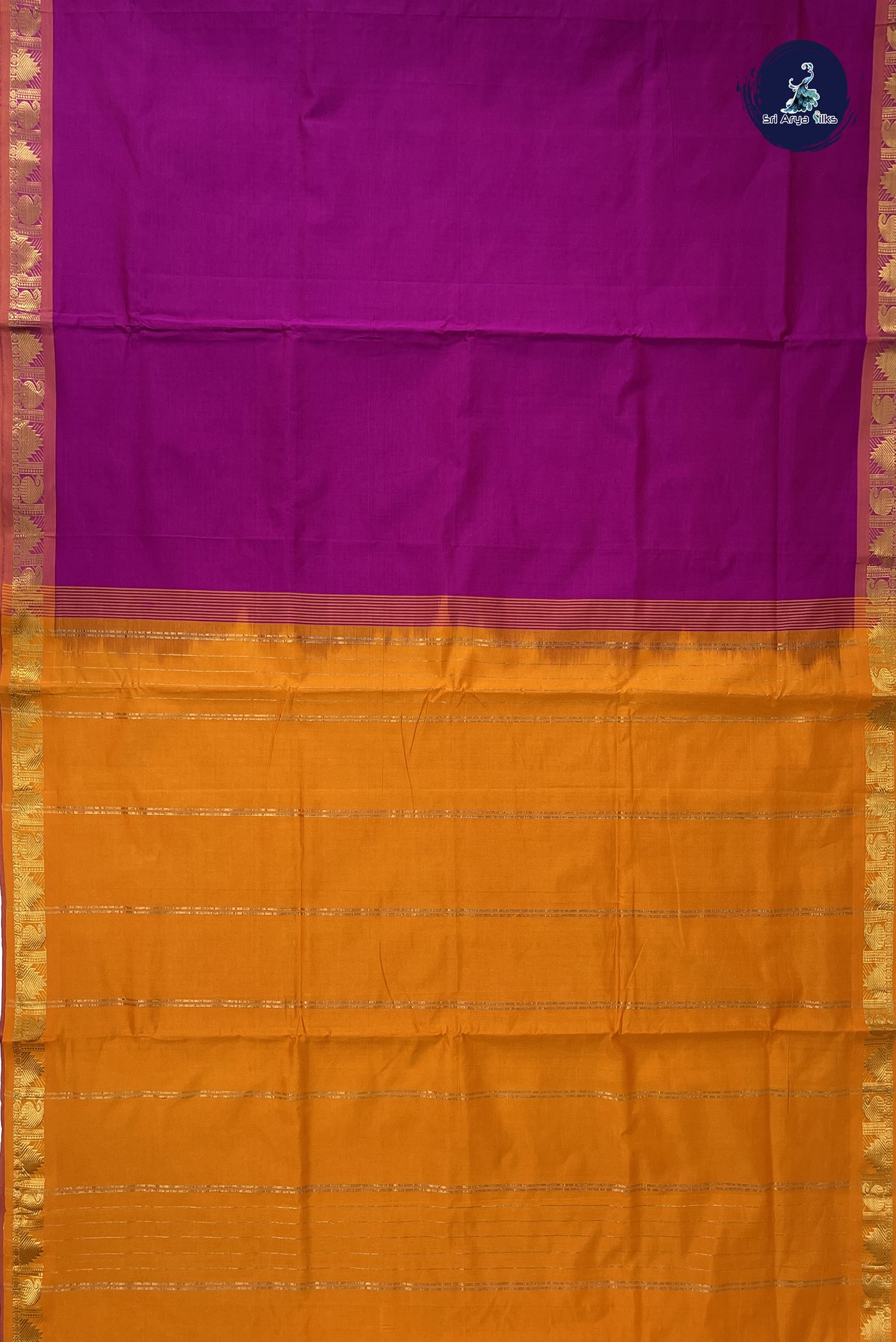 Vadamalli Madisar Semi Silk Cotton Saree With Plain Pattern