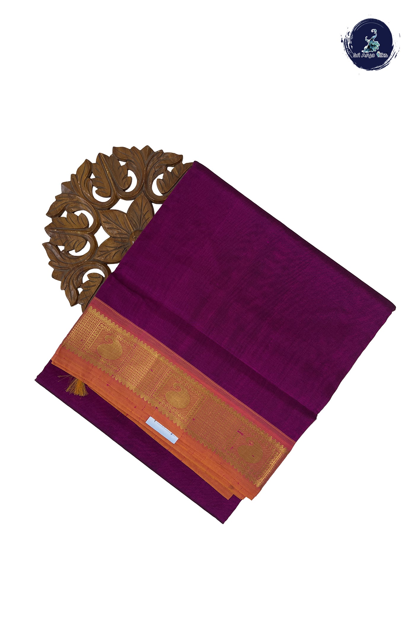 BeetRoot Shade 10 Yards Silk Cotton Saree With Plain Pattern